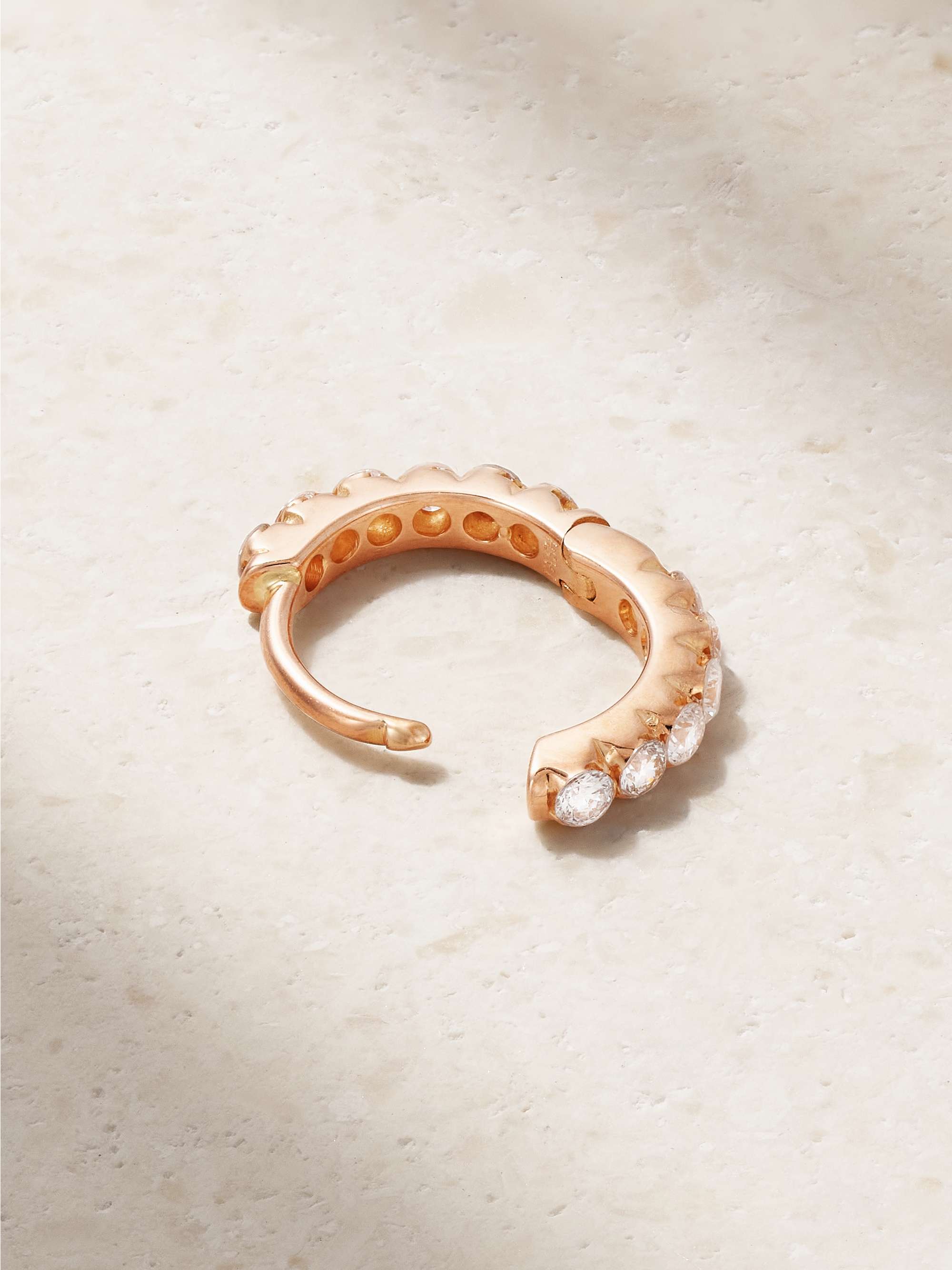 MARIA TASH Eternity 6.5mm 18-karat rose gold diamond hoop earring