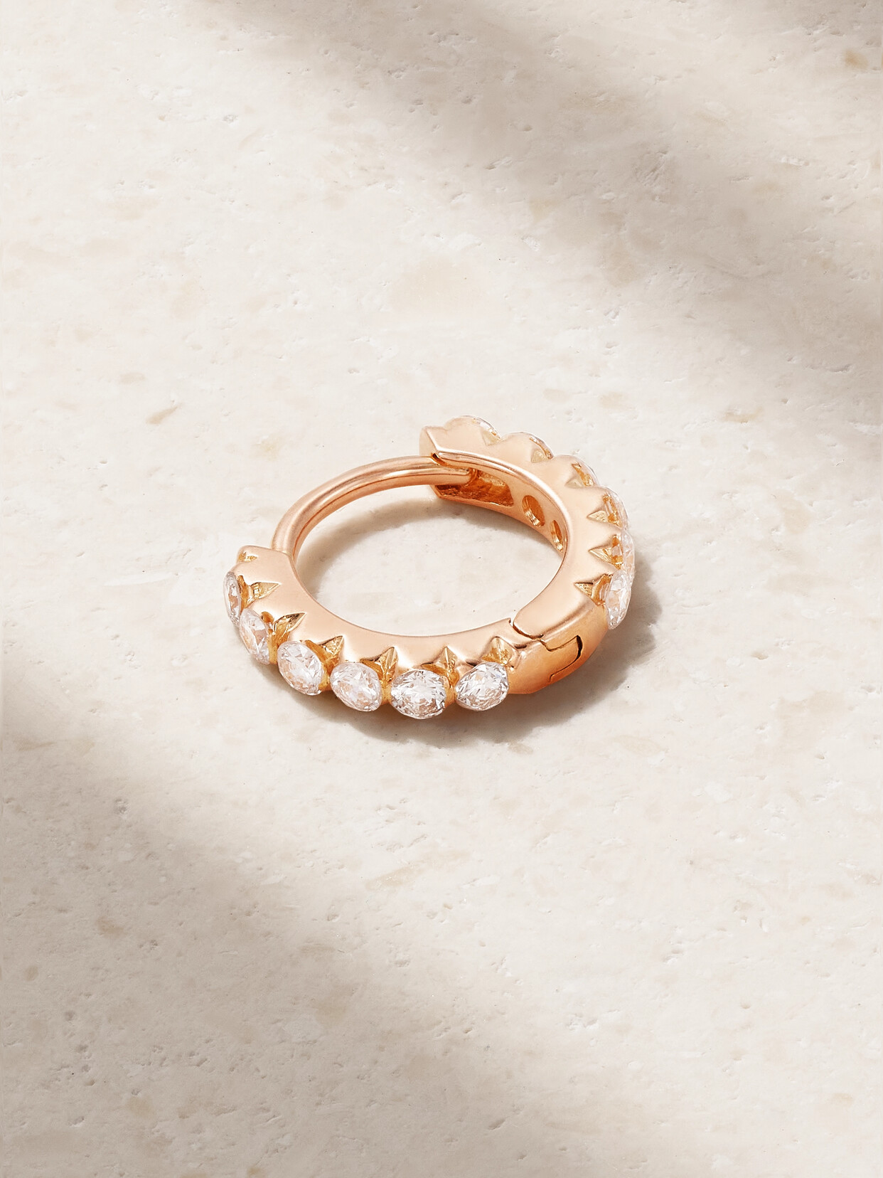 Maria Tash Eternity 6.5mm 18-karat Rose Gold Diamond Hoop Earring