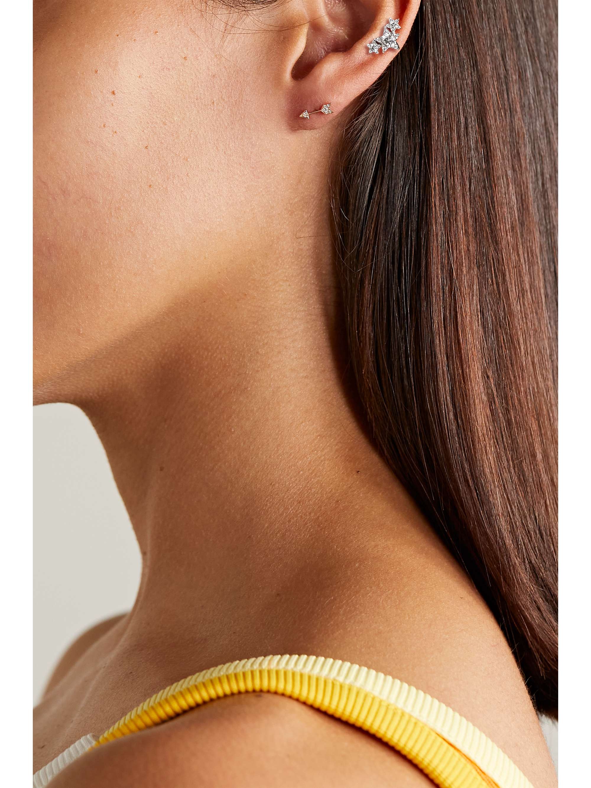 MARIA TASH Arrow 18-karat gold diamond earring