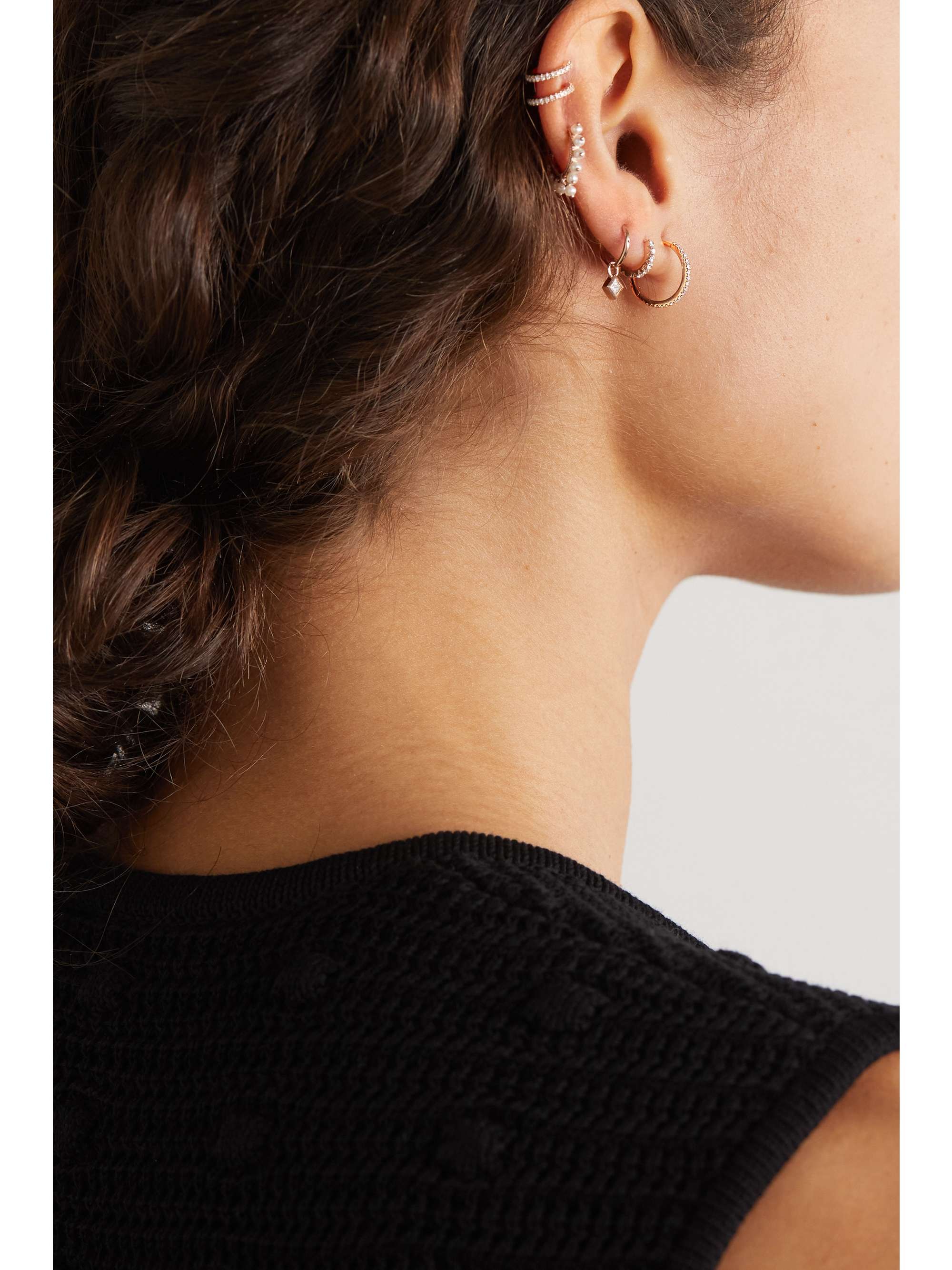 MARIA TASH Eternity 11mm 18-karat gold diamond hoop earring