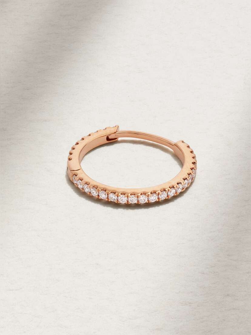 MARIA TASH Eternity 11mm 18-karat Gold Diamond Hoop Earring