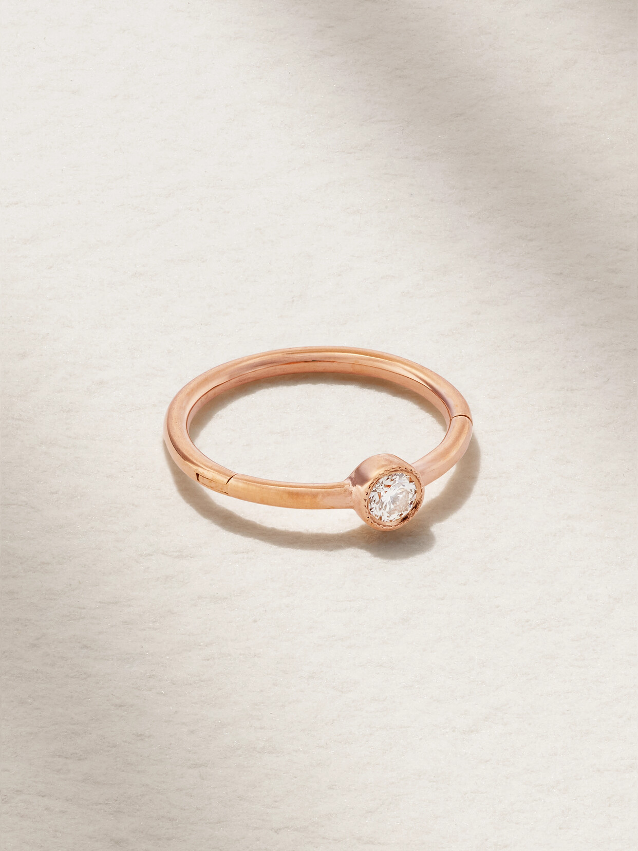 MARIA TASH - 9.5mm 18-karat Rose Gold Diamond Hoop Earring - One size