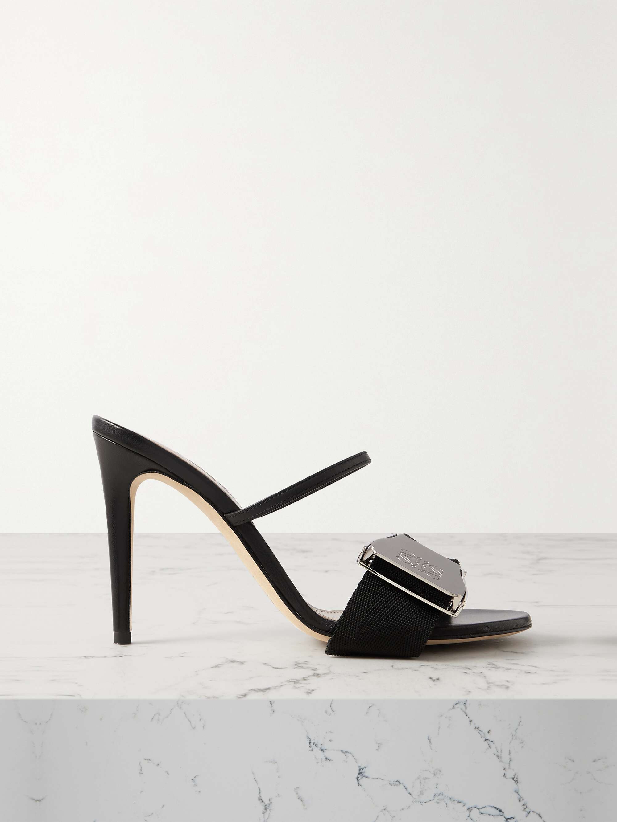 White mules on sale with buckle