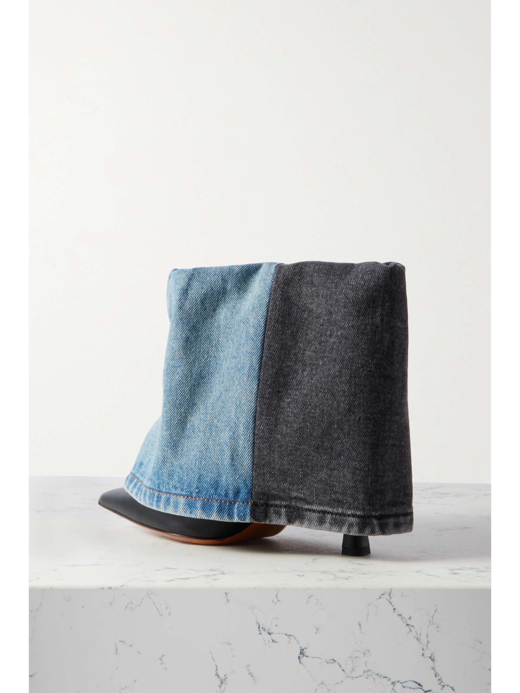 LOEWE Denim and leather ankle boots