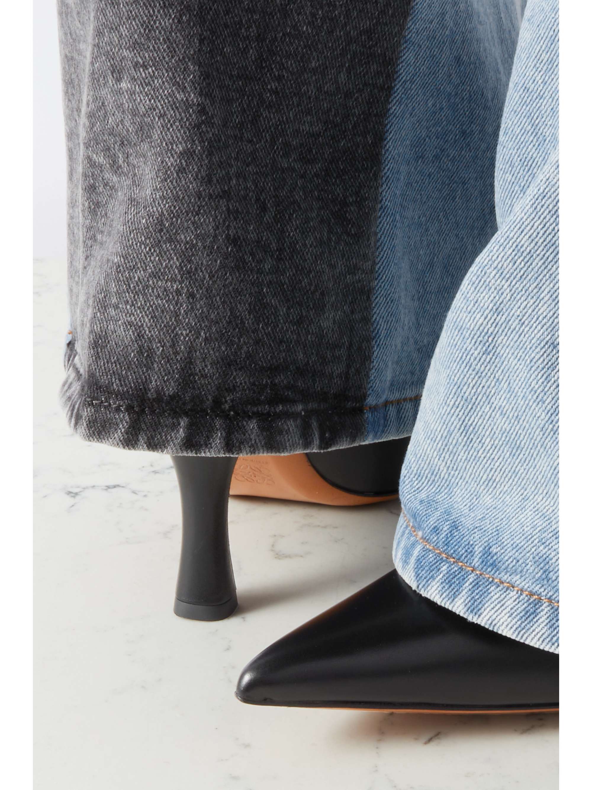 LOEWE Denim and leather ankle boots