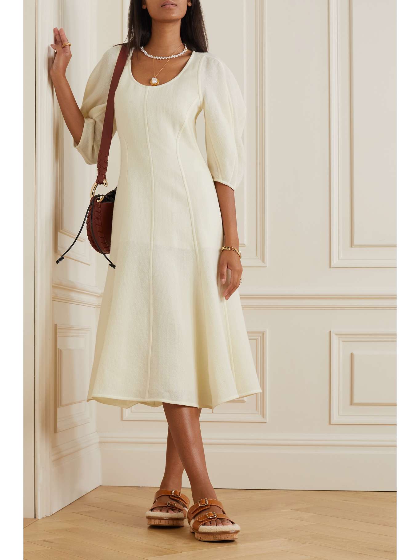 CHLOÉ Ribbed wool and cashmereblend midi dress NETAPORTER