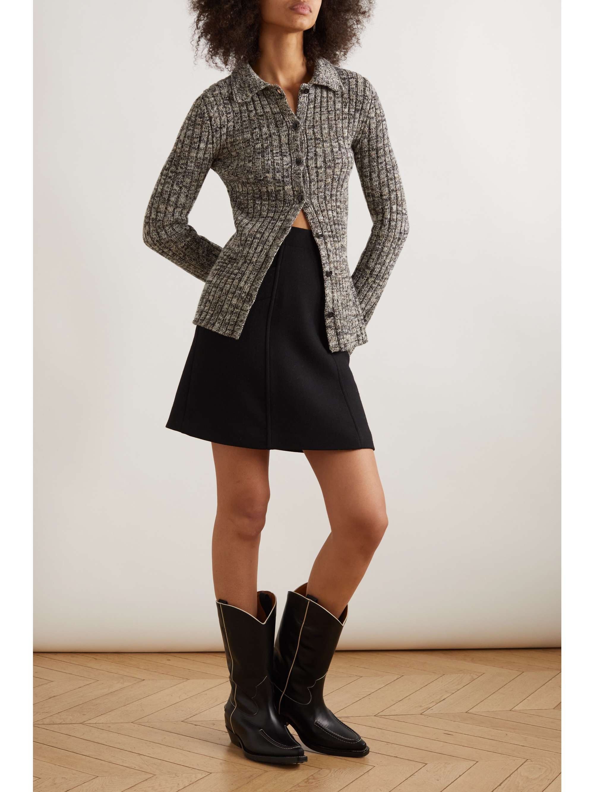 Black Ribbed cashmere cardigan | CHLOÉ 