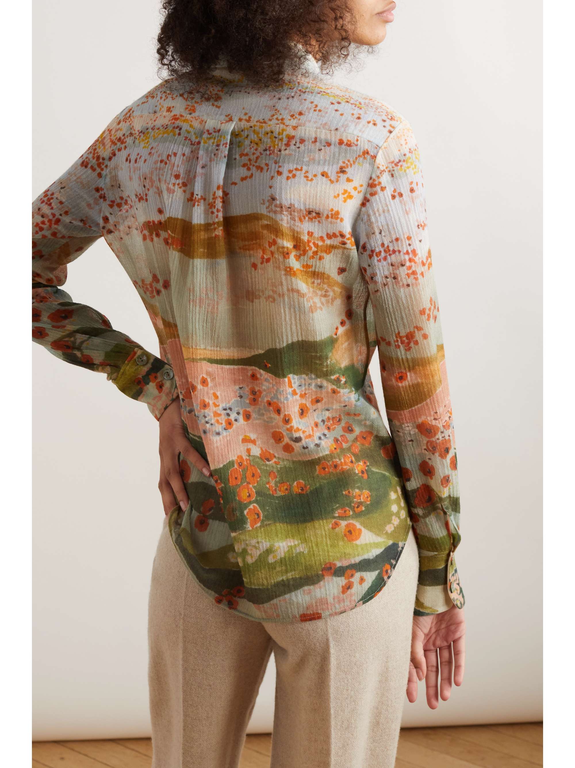 CHLOÉ Printed woolgauze shirt NETAPORTER
