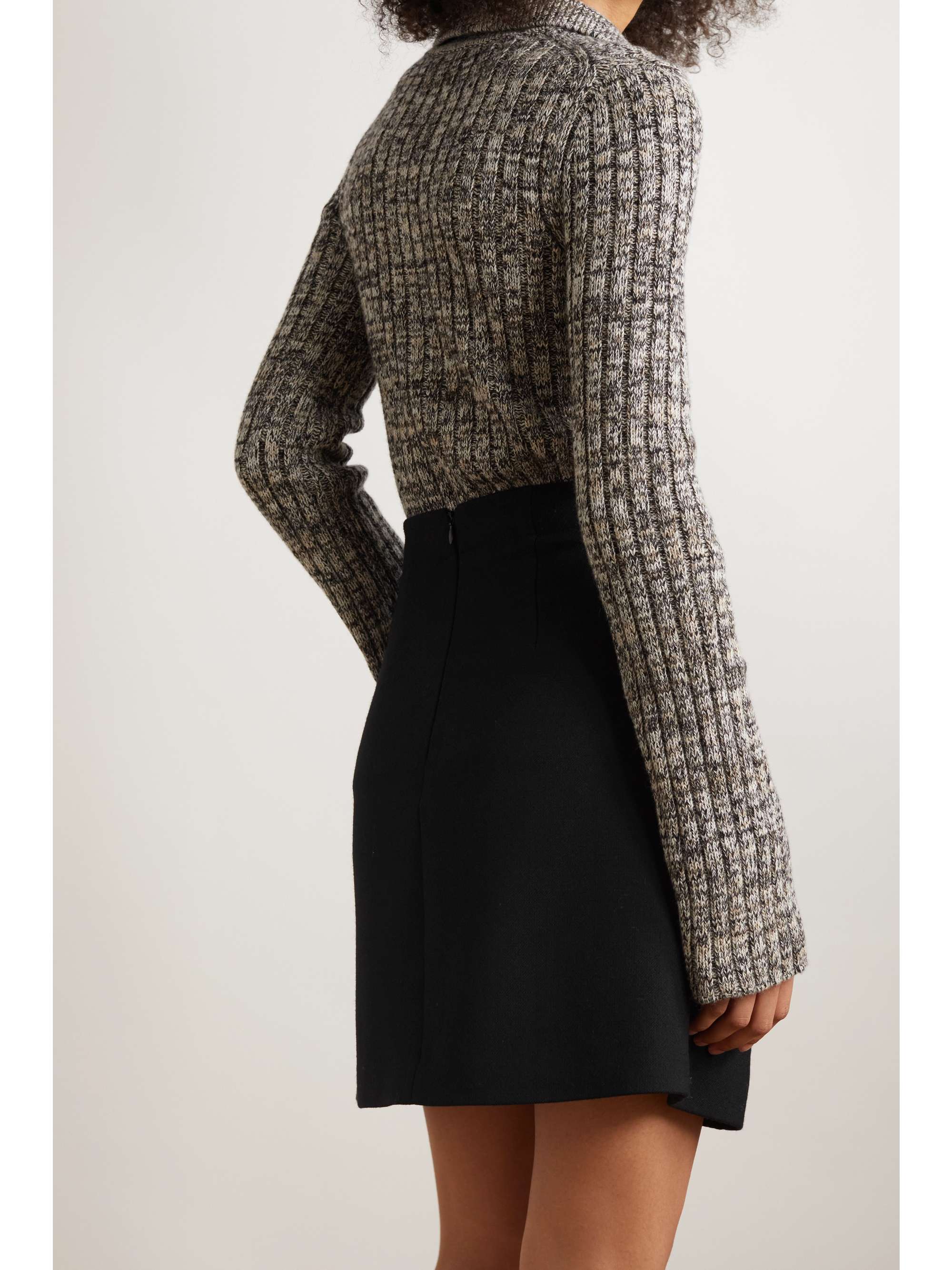CHLOÉ Paneled wool-felt mini skirt