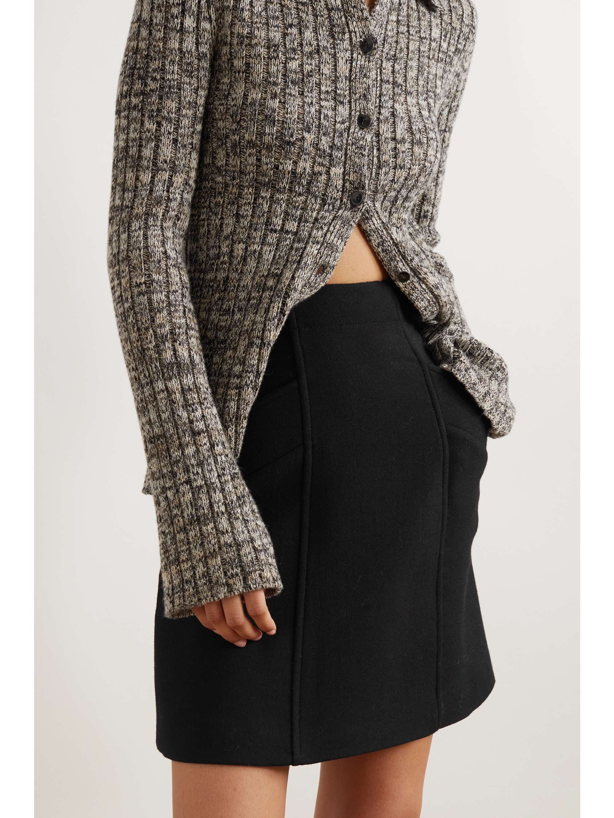 CHLOÉ Paneled wool-felt mini skirt