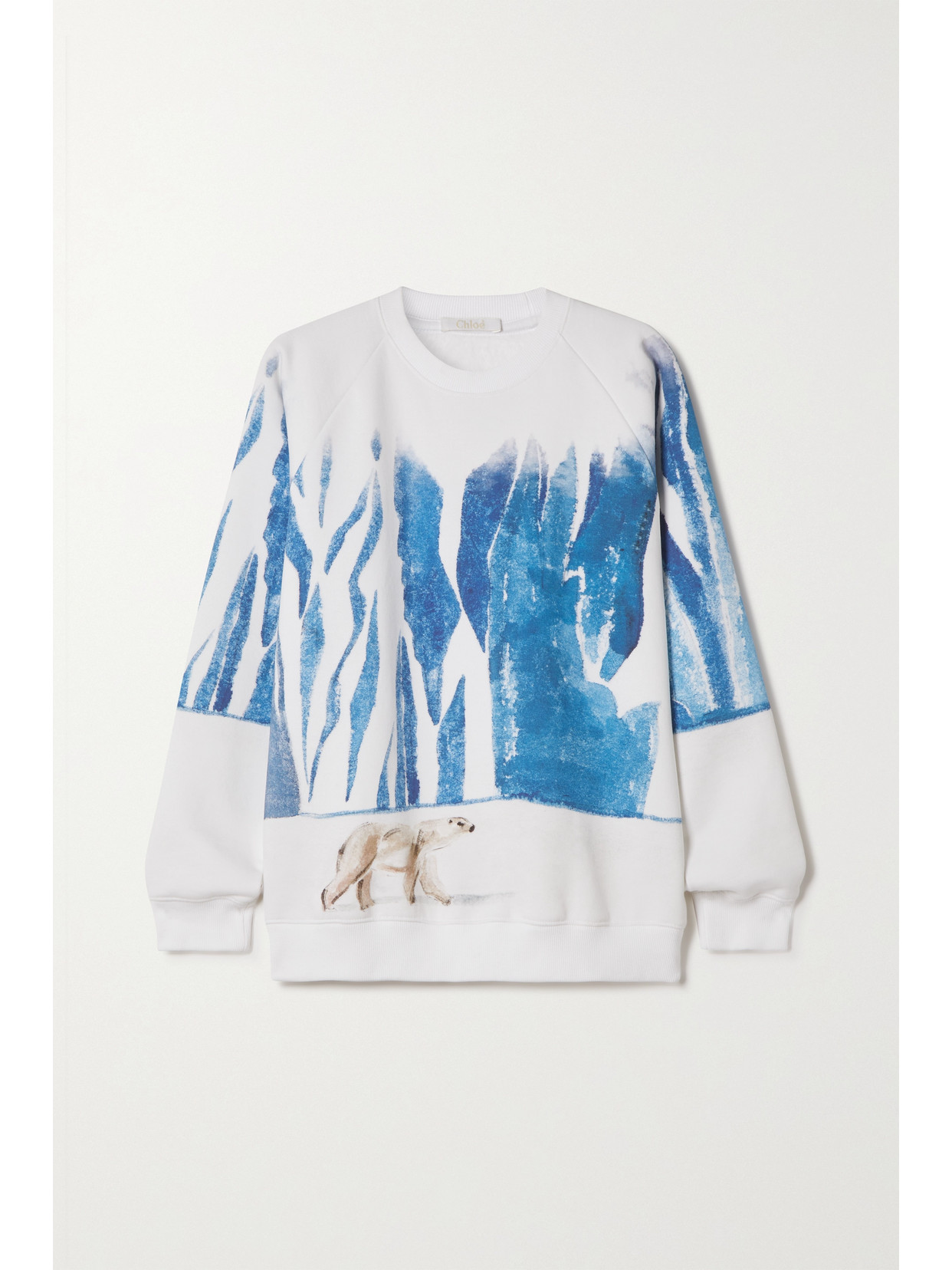 Chloé Graphic-print Crew-neck Sweatshirt In Blue