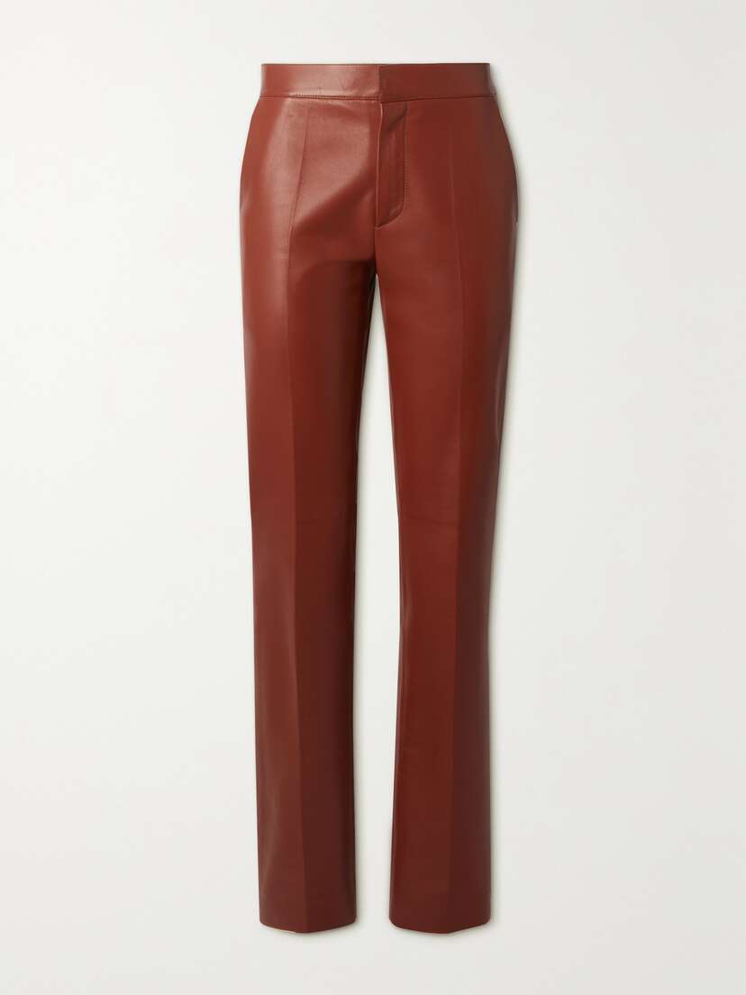 Chloé Leather Straight-leg Pants