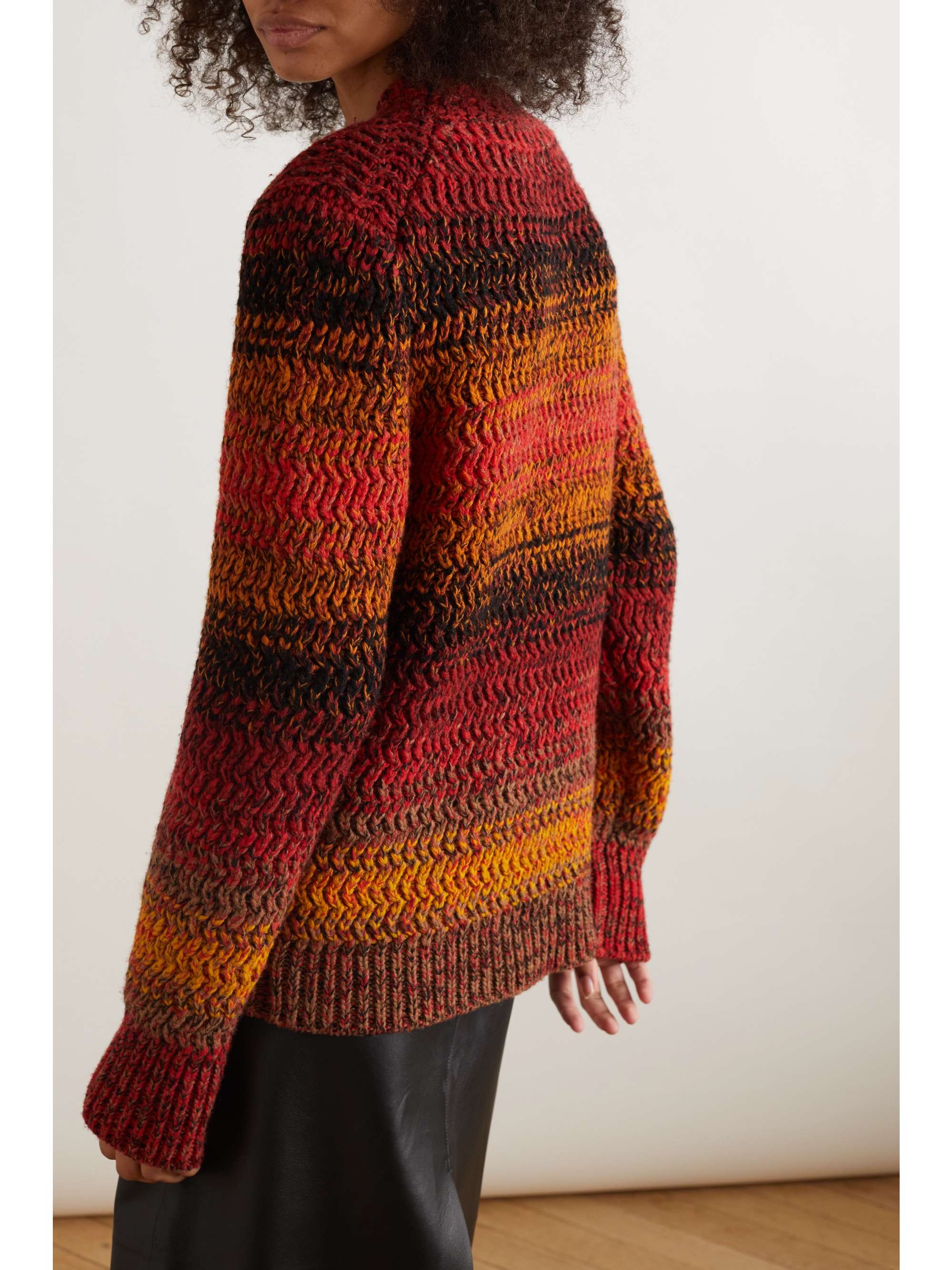CHLOÉ Striped ribbed cashmere sweater