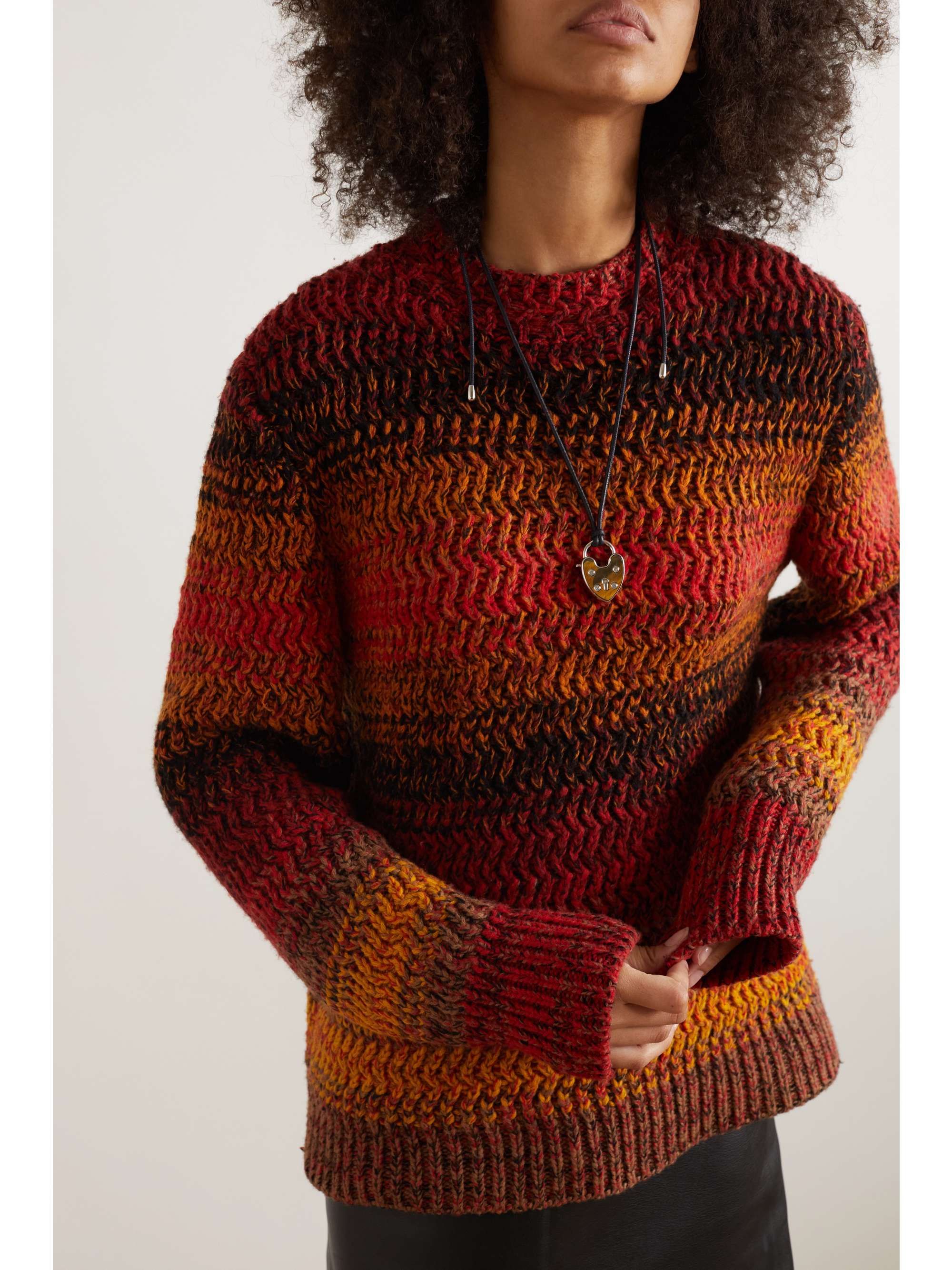 CHLOÉ Striped ribbed cashmere sweater