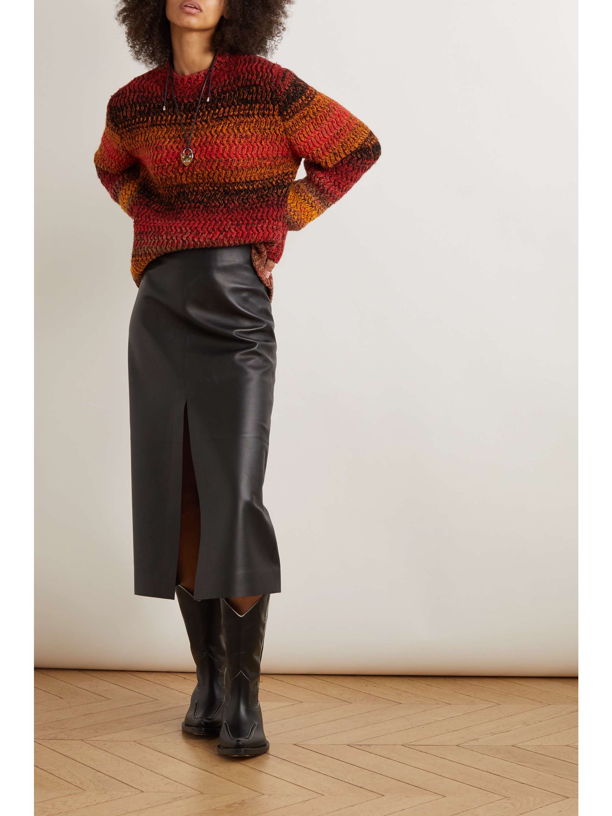 CHLOÉ Striped ribbed cashmere sweater