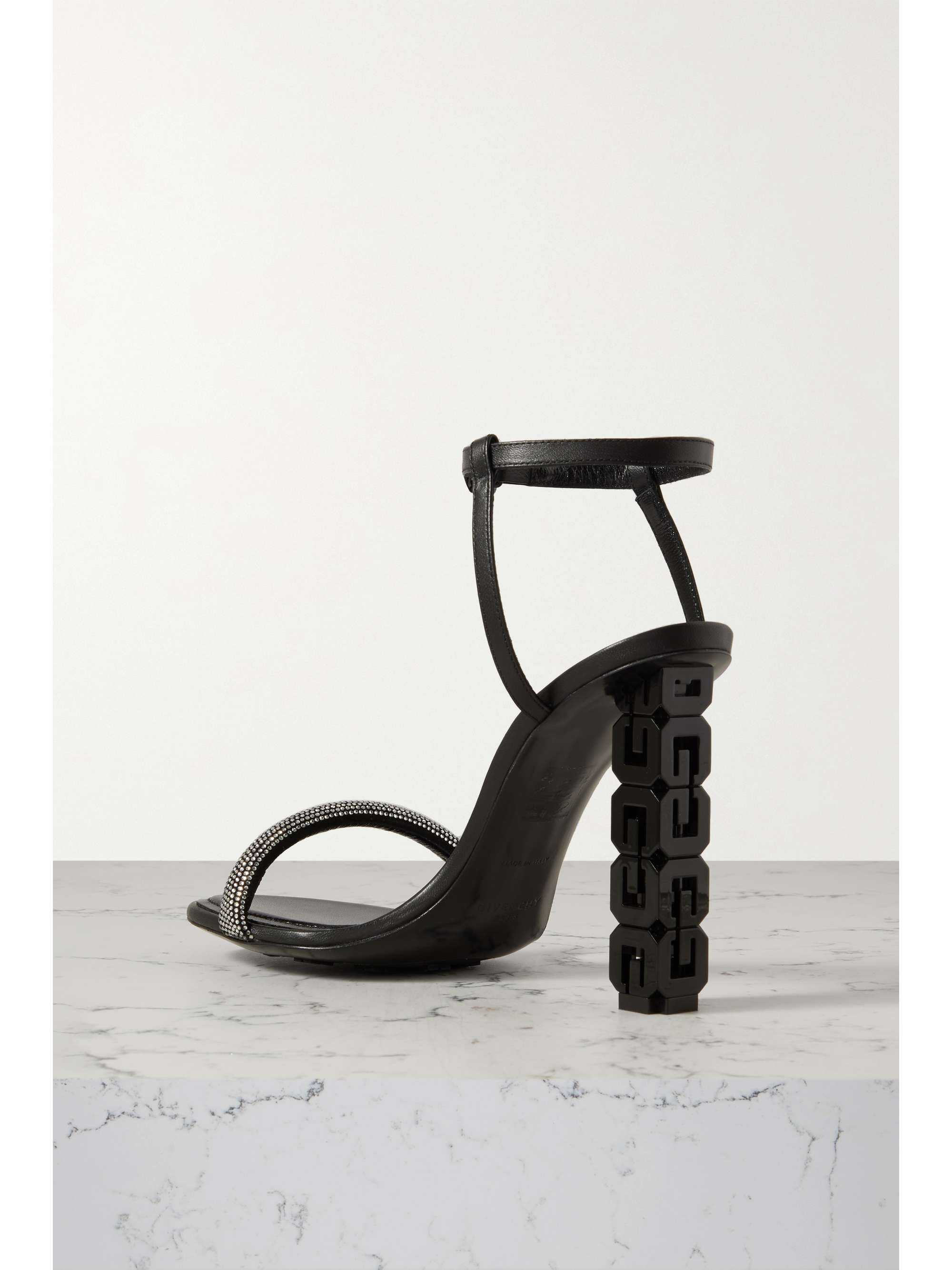 GIVENCHY G Cube crystal-embellished leather sandals