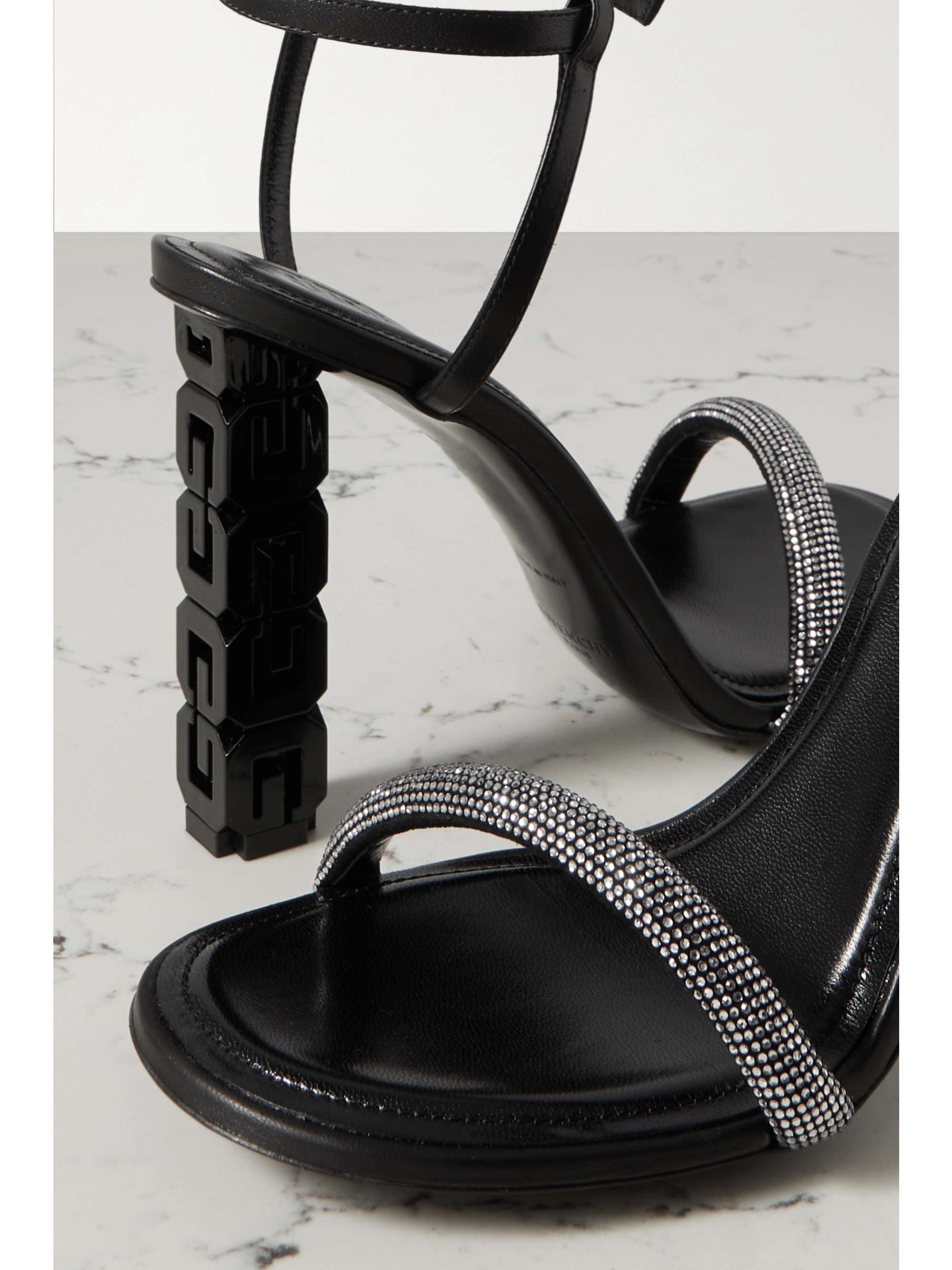 GIVENCHY G Cube crystal-embellished leather sandals