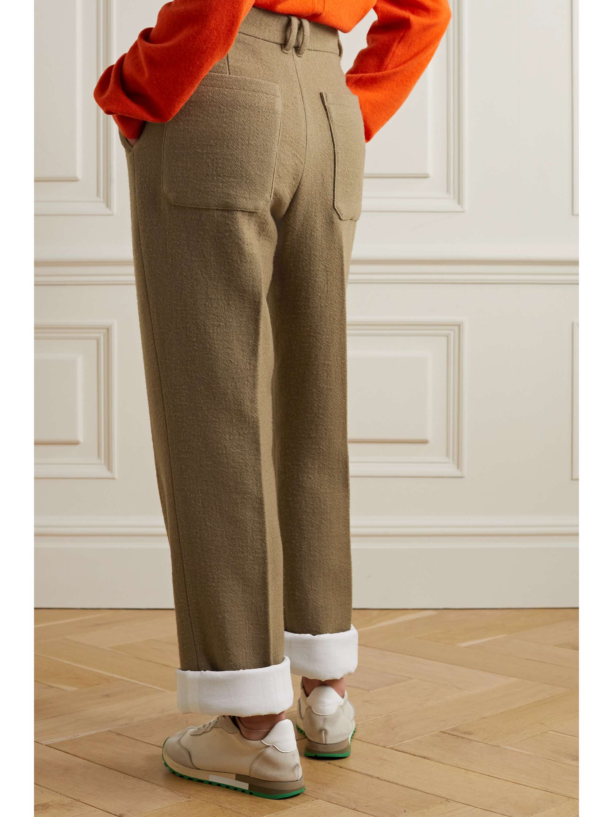 THE ROW Gustavo brushed wool-blend straight-leg pants