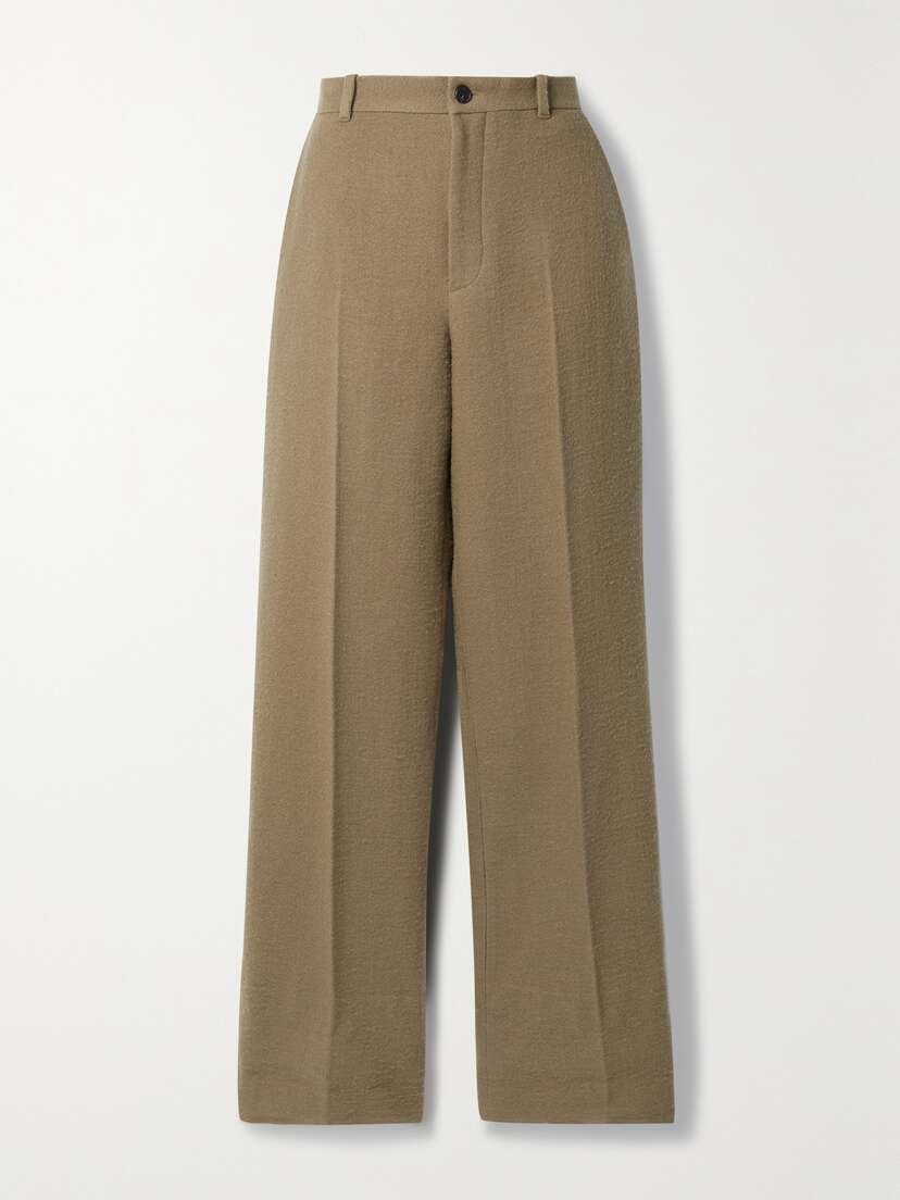 The Row — Gustavo brushed wool-blend straight-leg pants