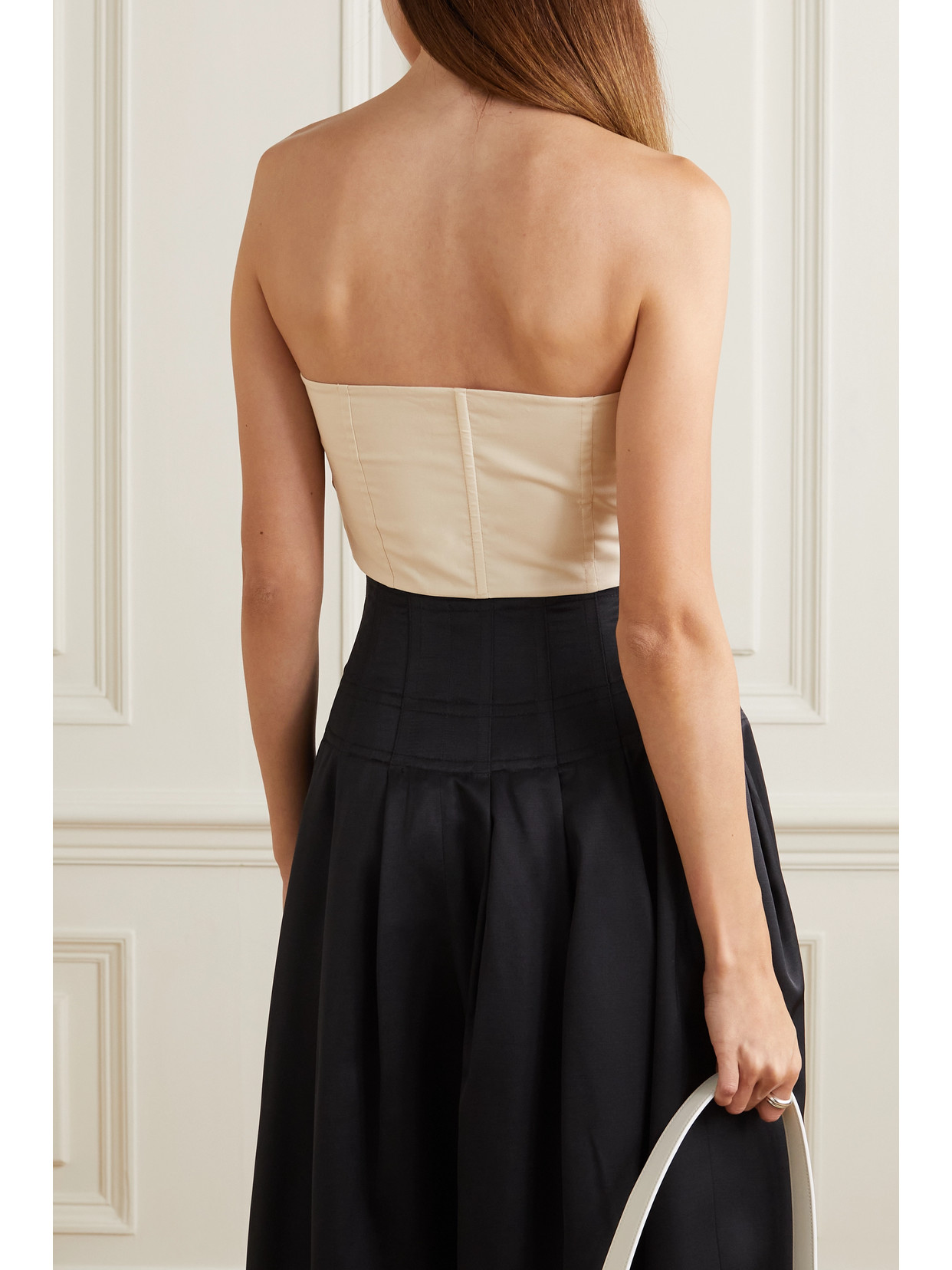 Shop The Row Hilde Strapless Cropped Cotton-poplin Bustier Top In Ecru