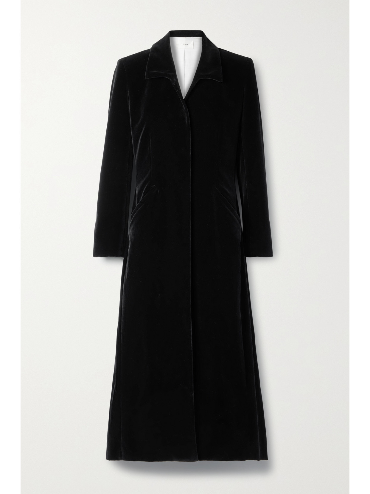 The Row - Batani Cotton And Silk-blend Velvet Coat - Black