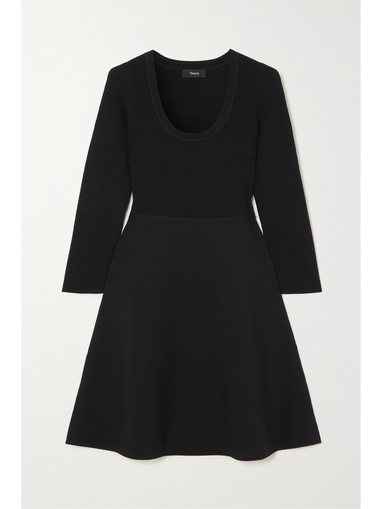 Theory - Ribbed Stretch-knit Mini Dress - Black 22 Awaiting product image