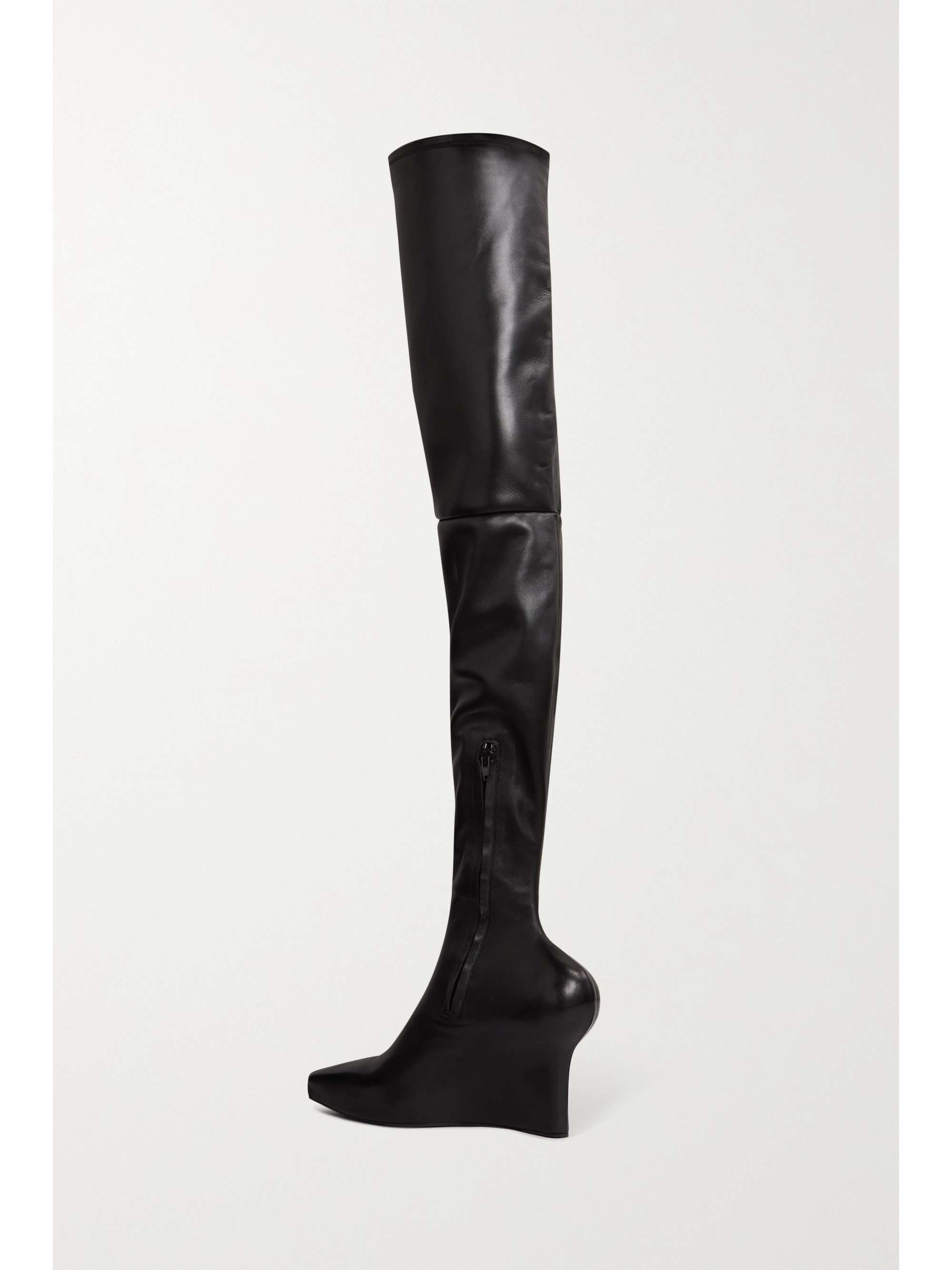 GIVENCHY Leather over-the-knee wedge boots