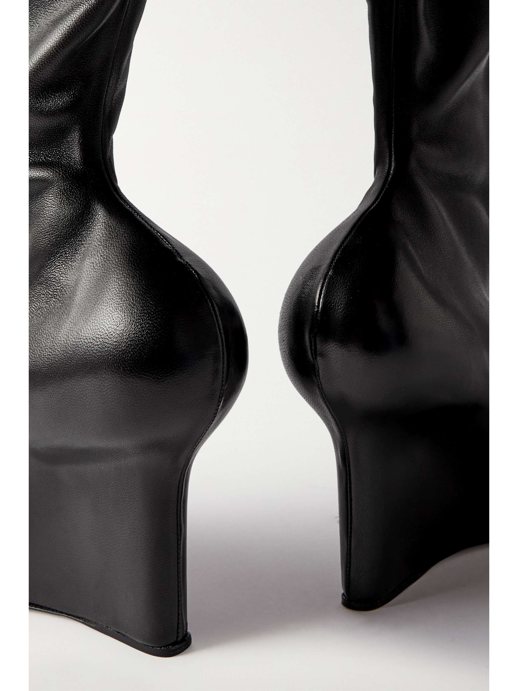 GIVENCHY Leather over-the-knee wedge boots