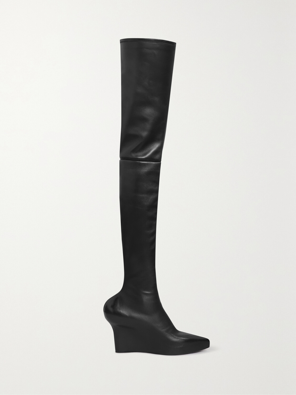 GIVENCHY LEATHER OVER-THE-KNEE WEDGE BOOTS