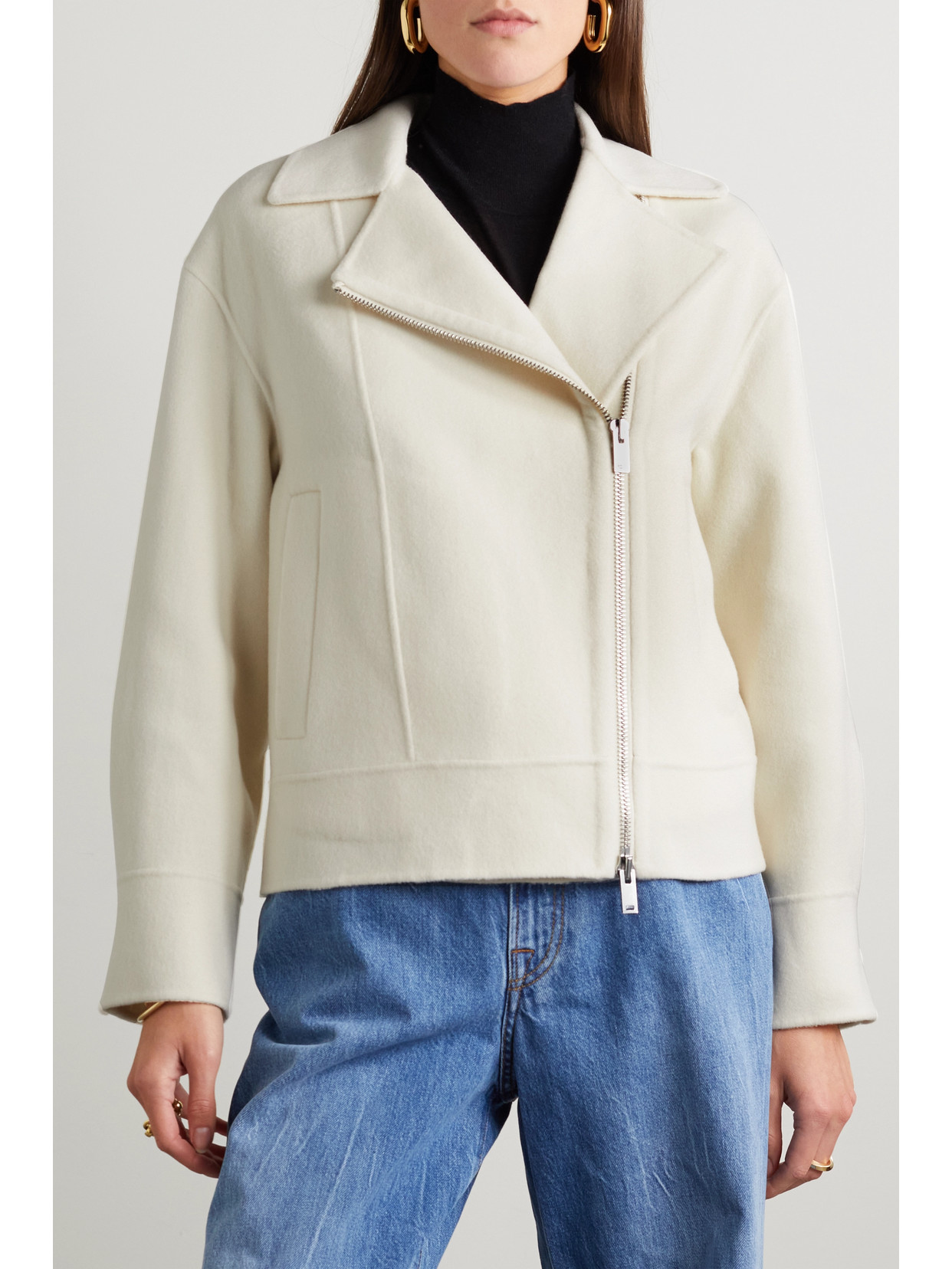 Wool blend moto jacket Clearance