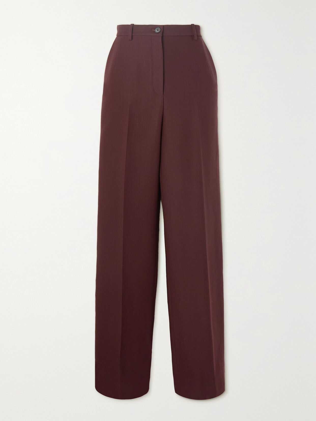 The Row Randa Pleated Wide-leg Pants In Burgundy