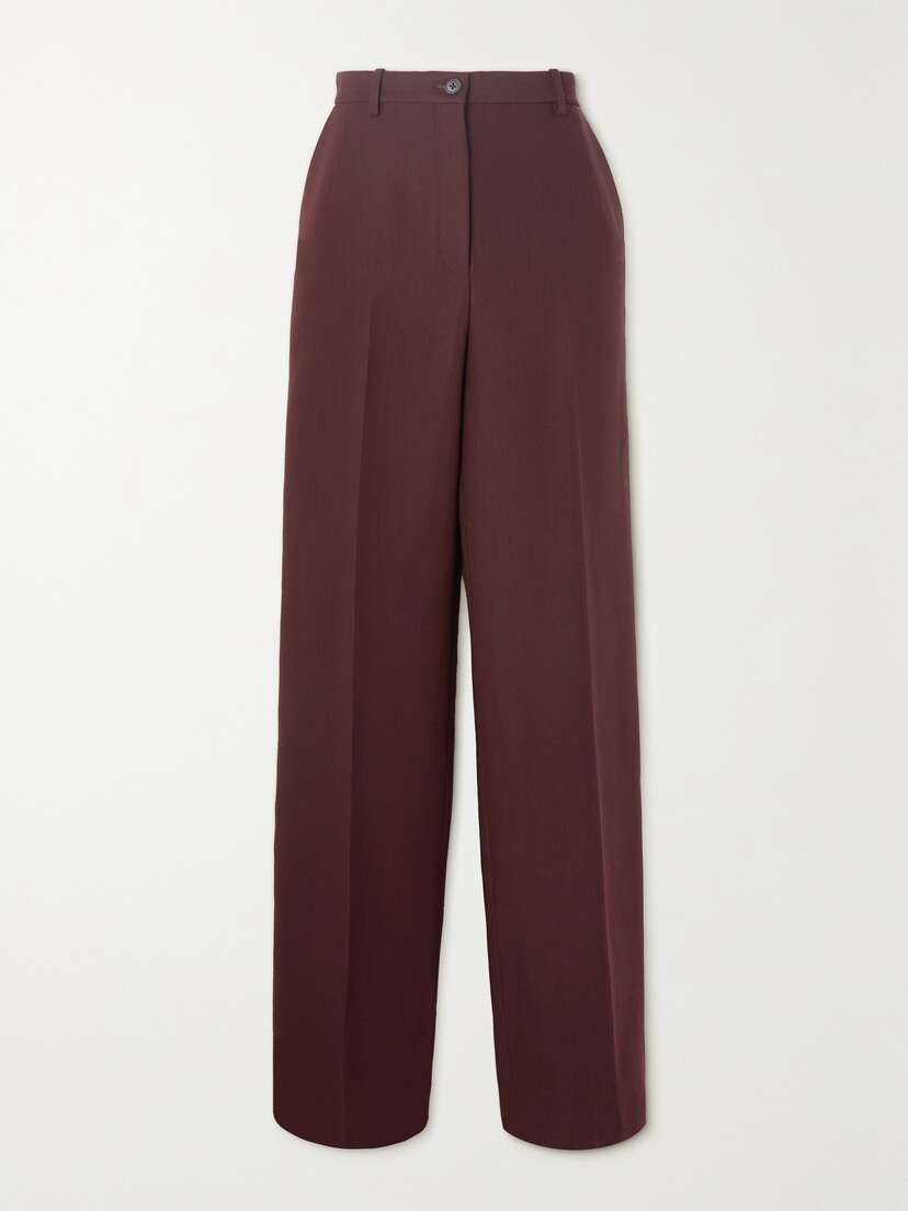 The Row Ackerin Wool And Silk-blend Wide-leg Pants