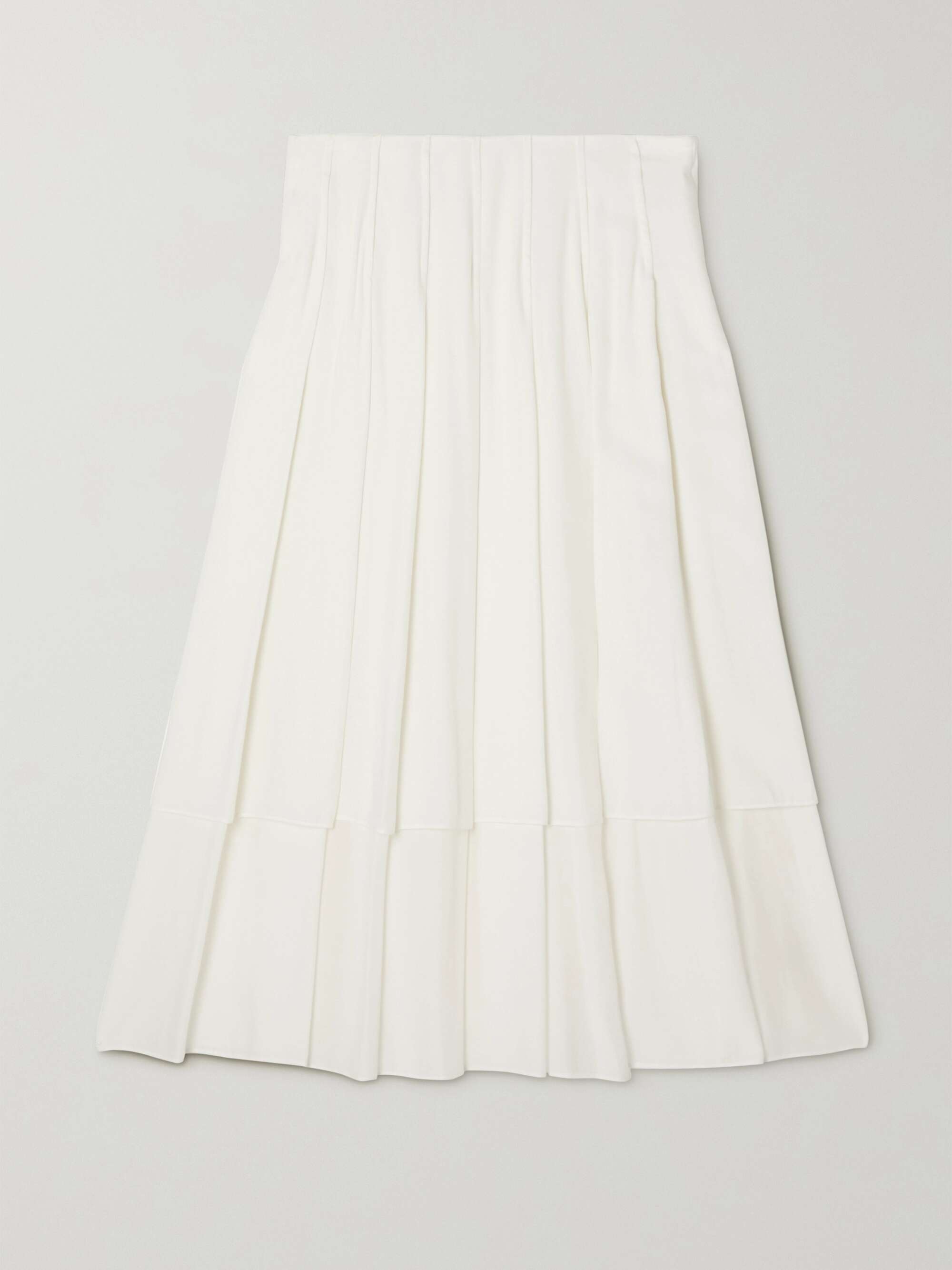 THE ROW Mirons pleated woven midi skirt | NET-A-PORTER