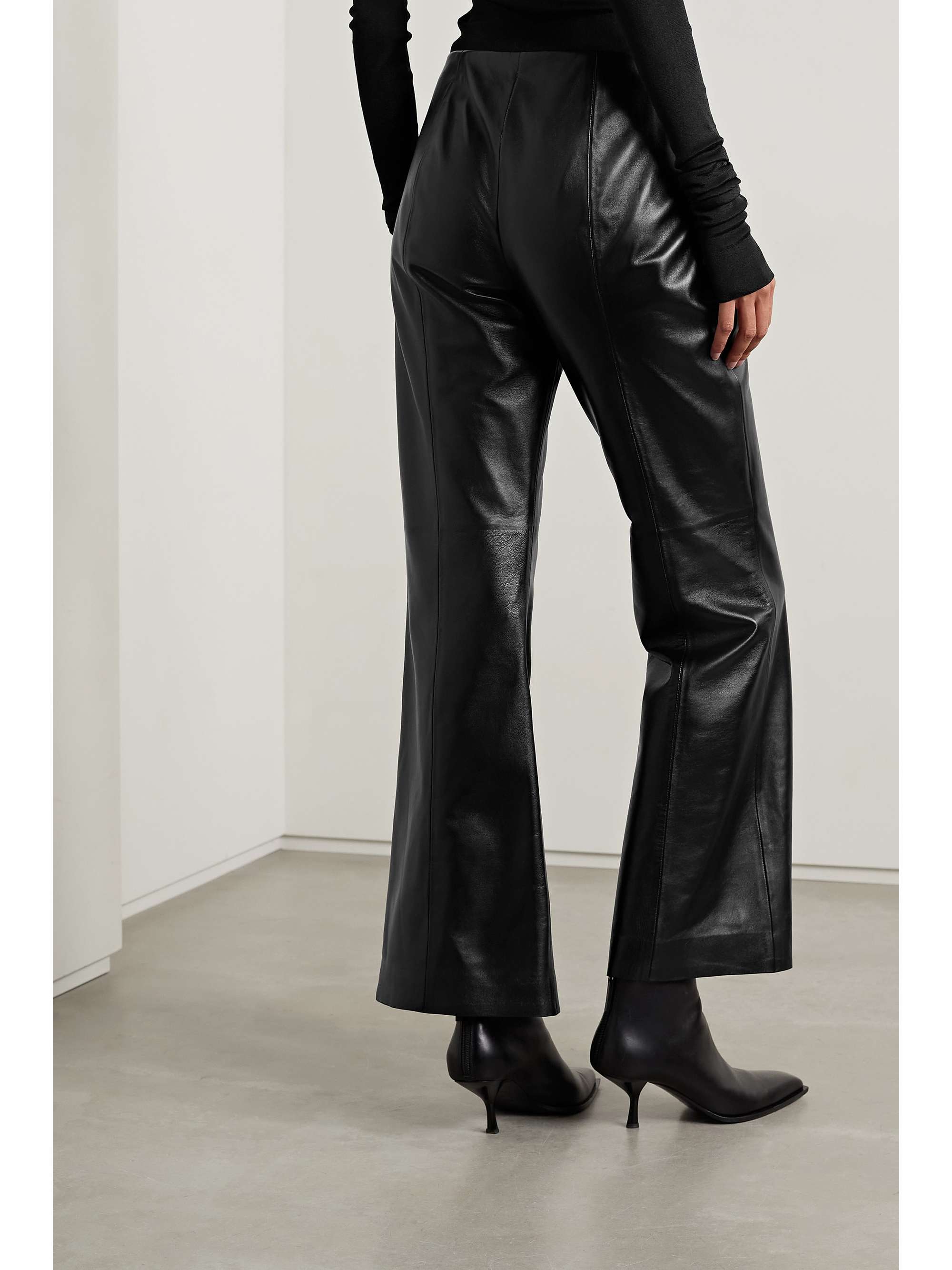 Black Beck leather flared pants | THE ROW | NET-A-PORTER