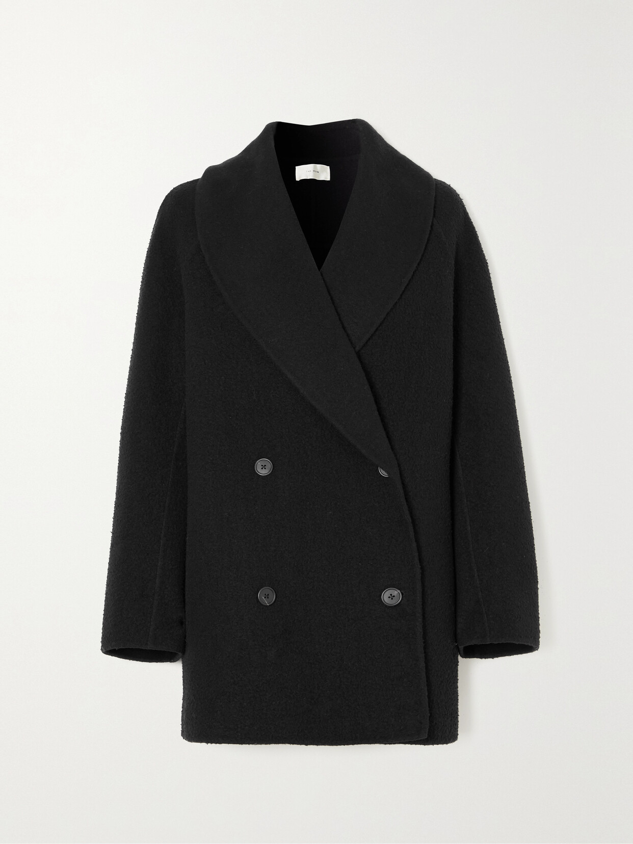 The Row Polli Double-breasted Jacket In Wool And Cashmere In Black