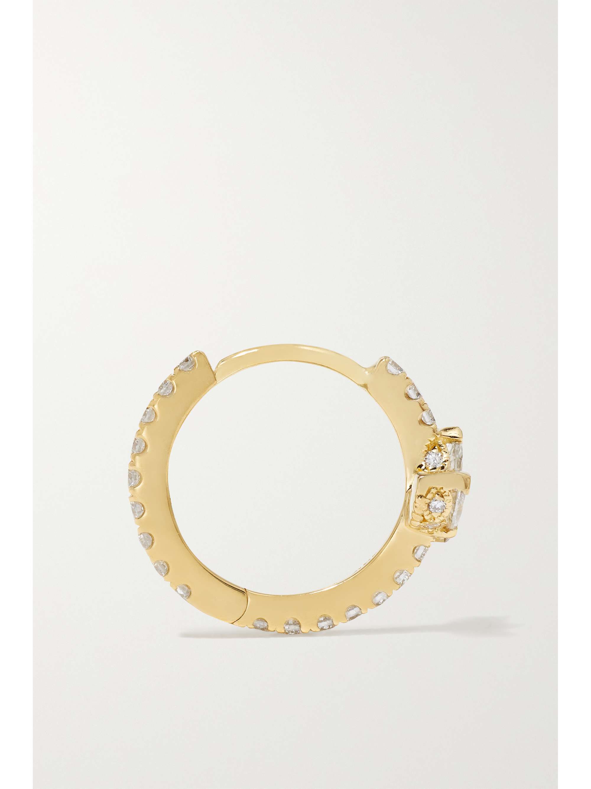 MARIA TASH Lotus 9.5mm 18-karat gold diamond single hoop earring