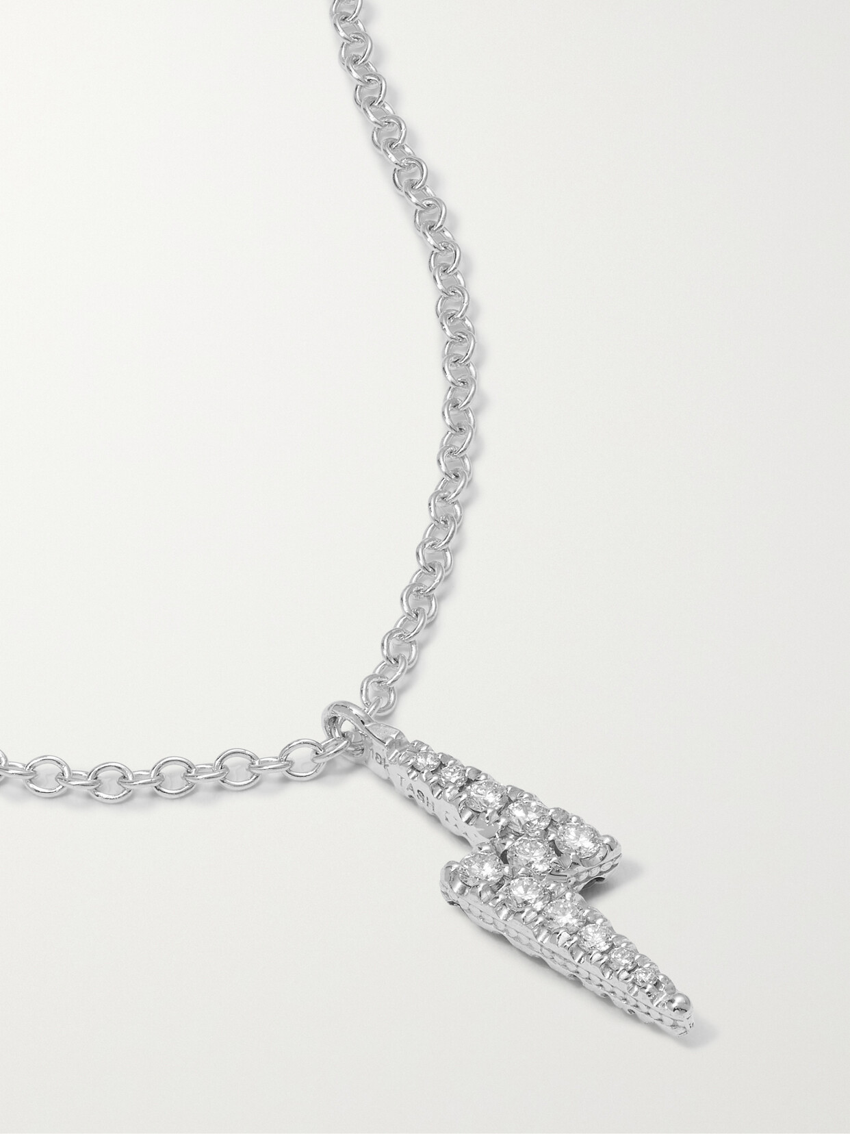 MARIA TASH - Lightning Bolt Reversible 18-karat White Gold, Sapphire And Diamond Necklace - one size