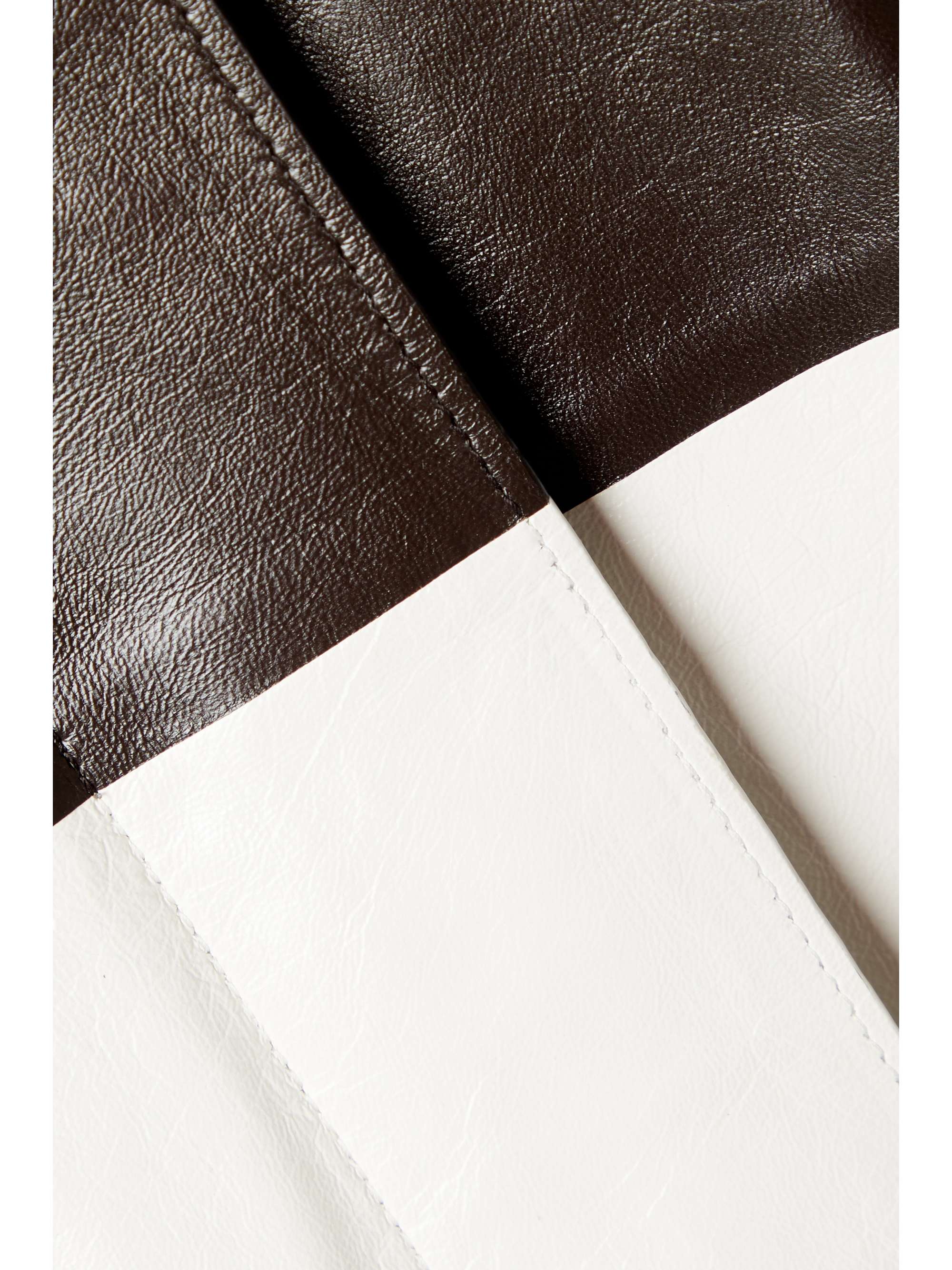 THE ROW Traviesa belted color-block leather trench coat