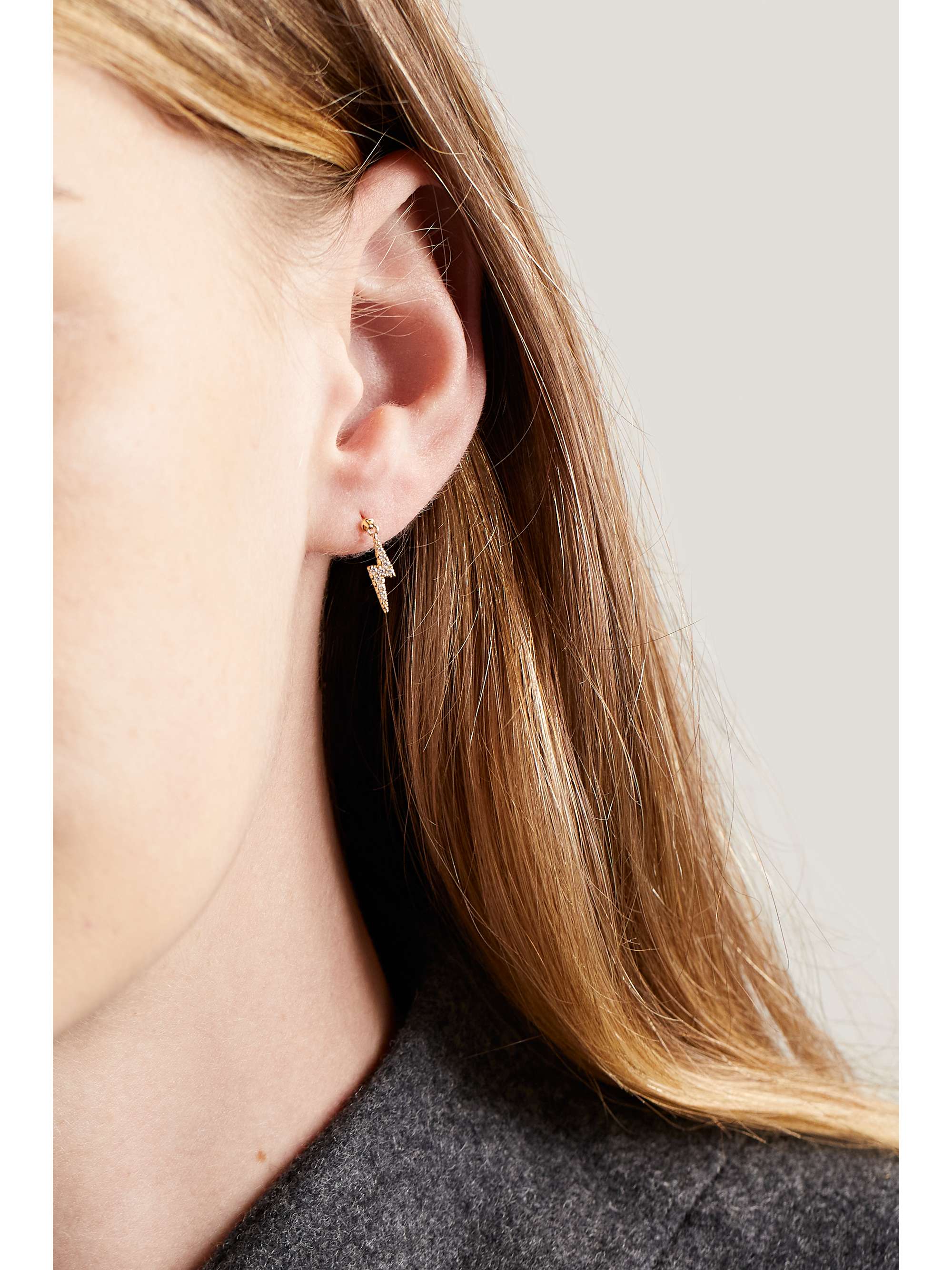 MARIA TASH Lightning Bolt 18-karat gold, sapphire and diamond single earring