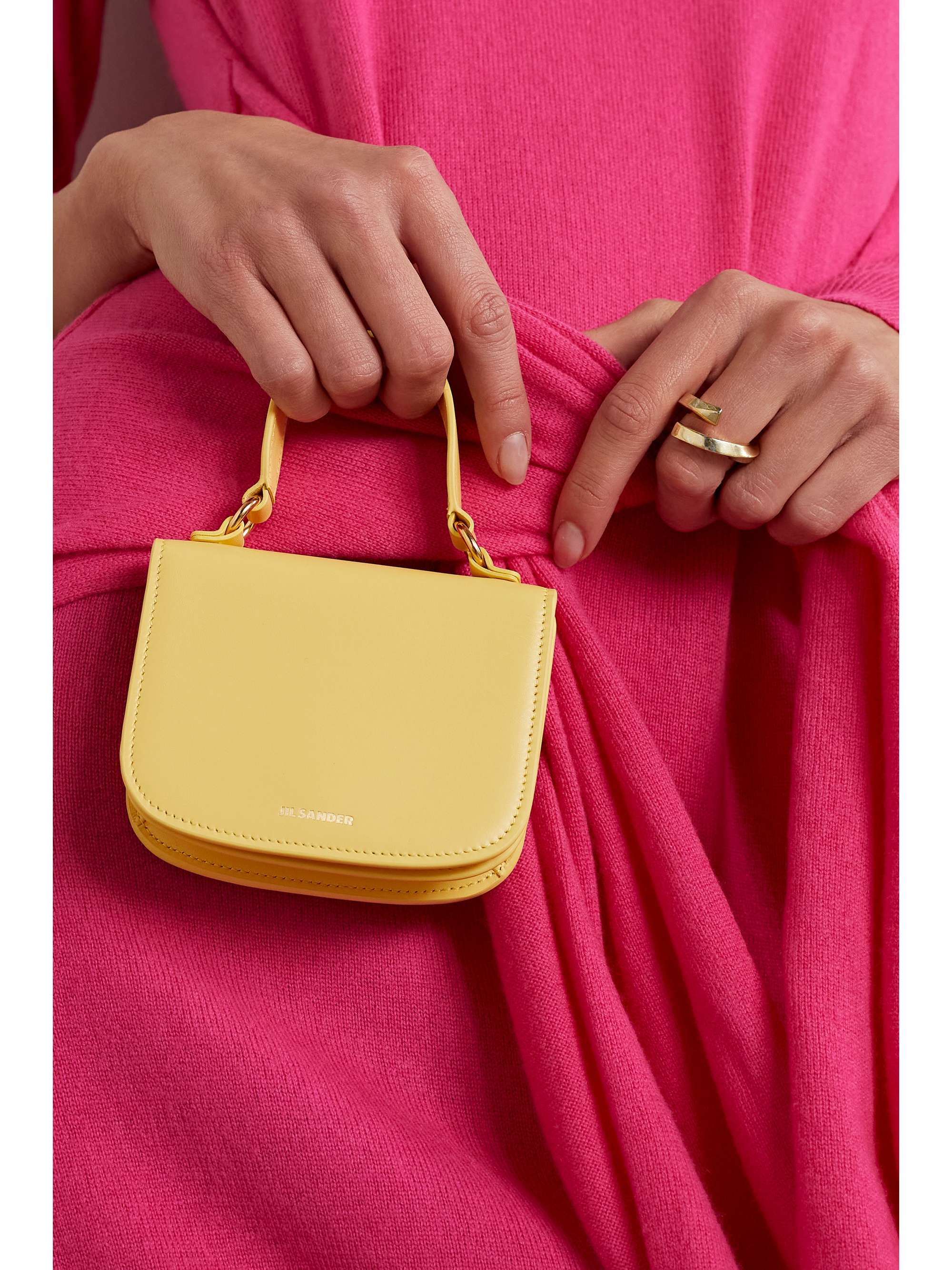 JIL SANDER Mini croc-effect leather shoulder bag