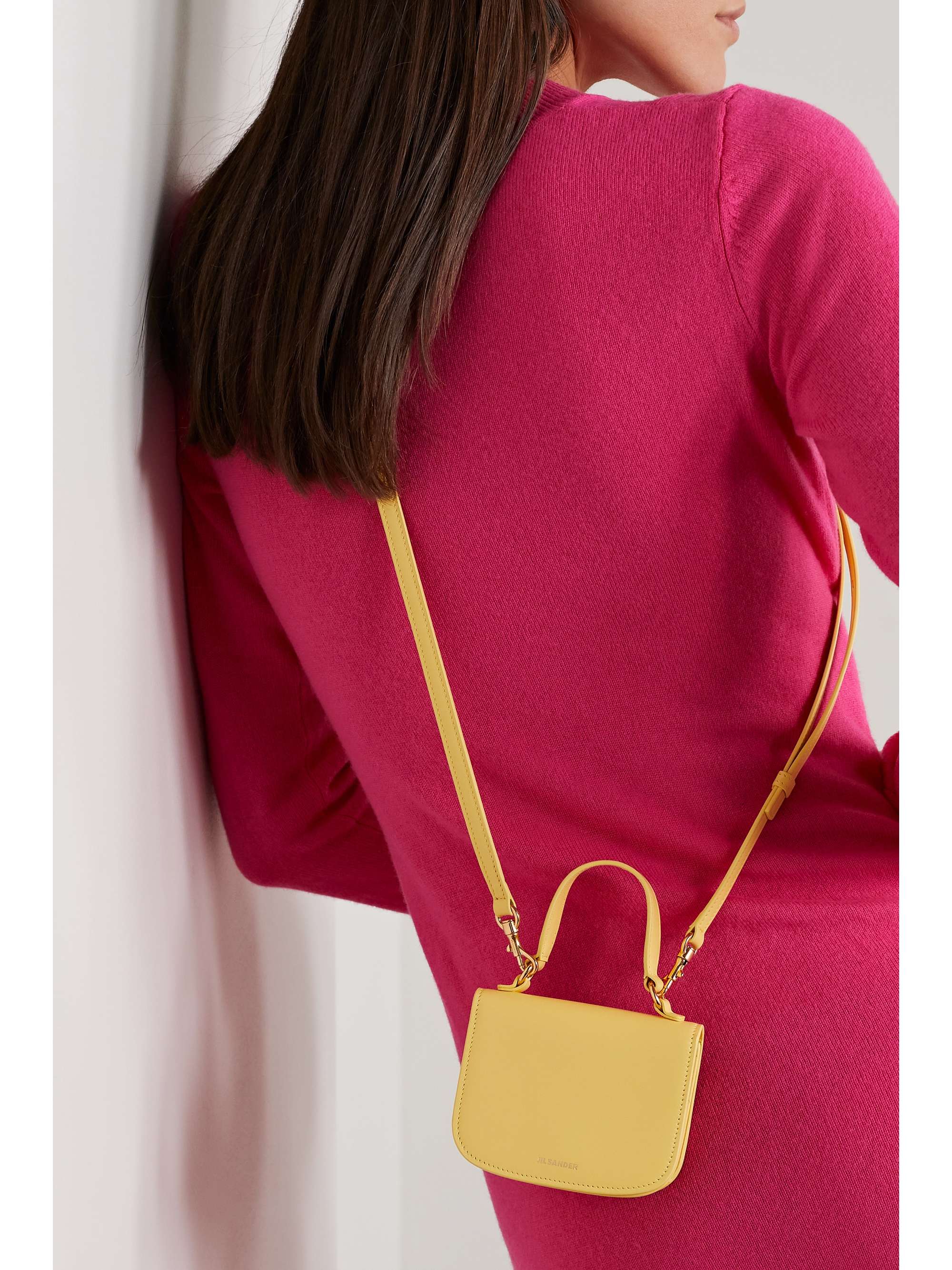 JIL SANDER Mini croc-effect leather shoulder bag
