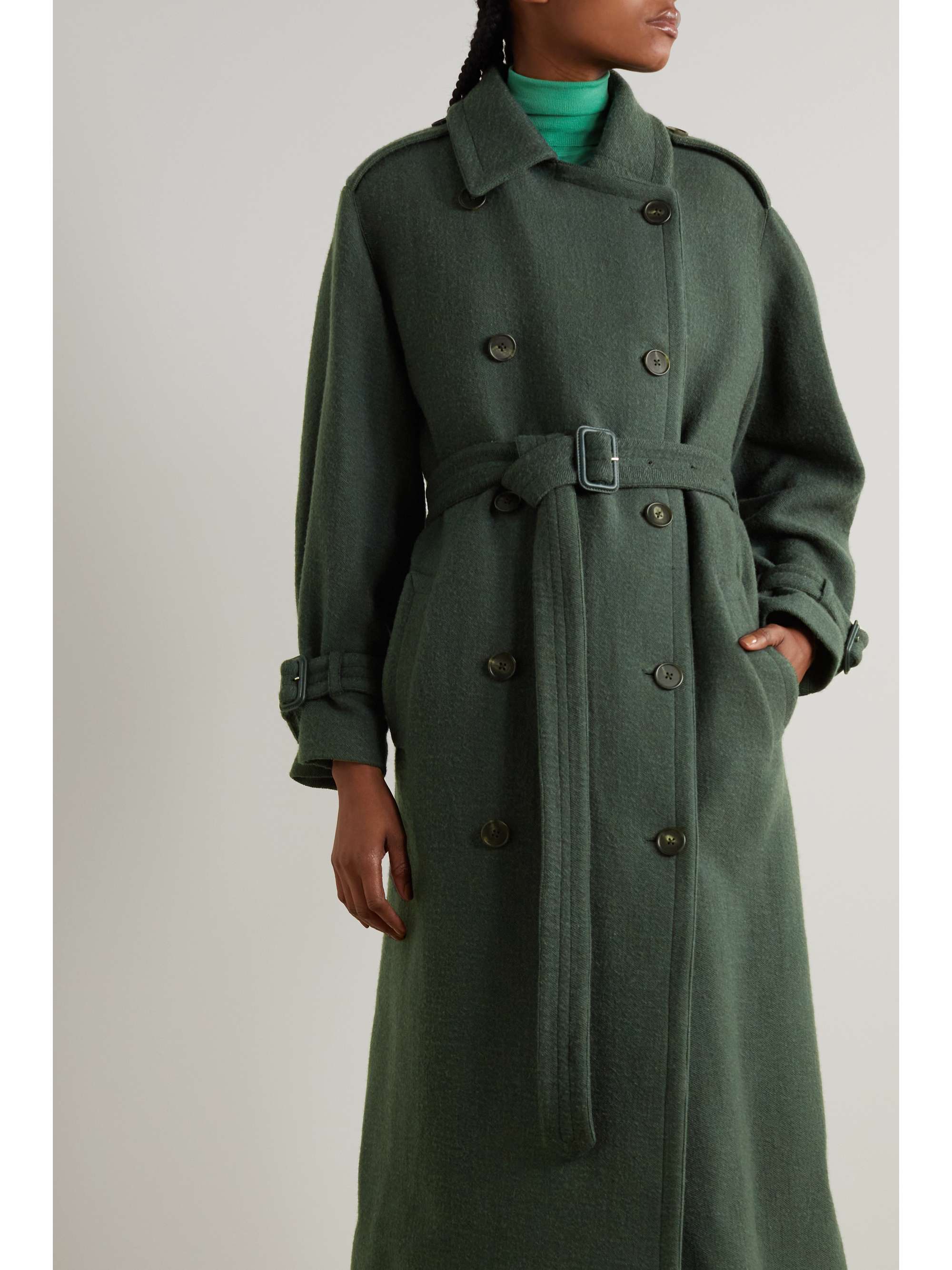 THE ROW Beyza belted brushed woolblend coat NETAPORTER