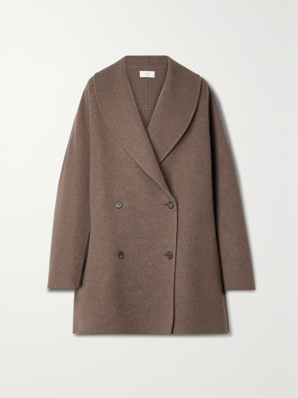 The Row Polli Double-breasted Wool And Cashmere-blend Coat In Brown