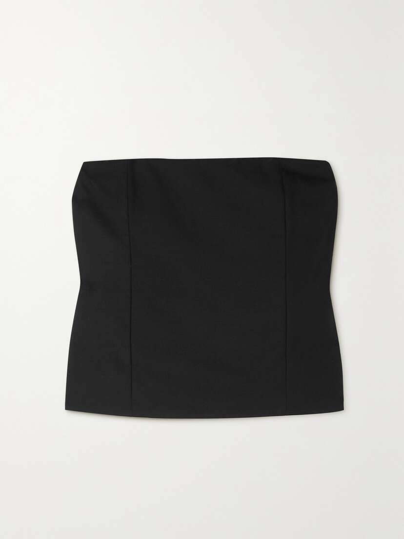 The Row Melini Strapless Wool And Mohair-blend Twill Top