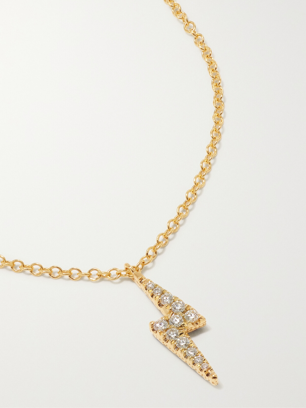 MARIA TASH - Lightning Bolt Reversible 18-karat Gold, Sapphire And Diamond Necklace - one size