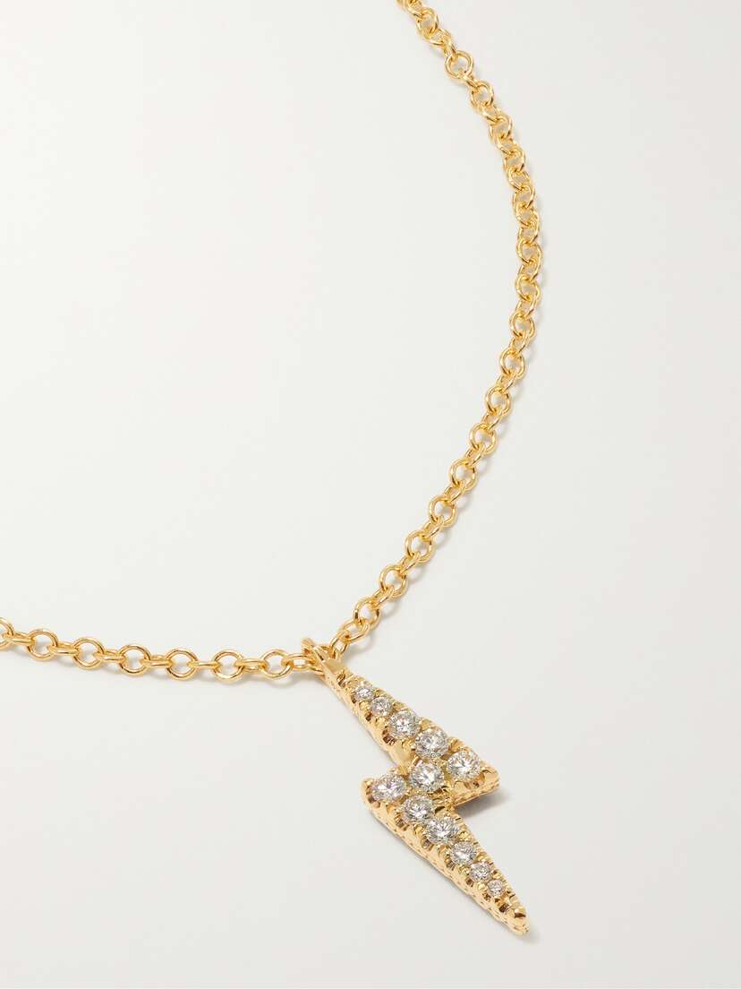 MARIA TASH Lightning Bolt Reversible 18-karat Gold, Sapphire And Diamond Necklace