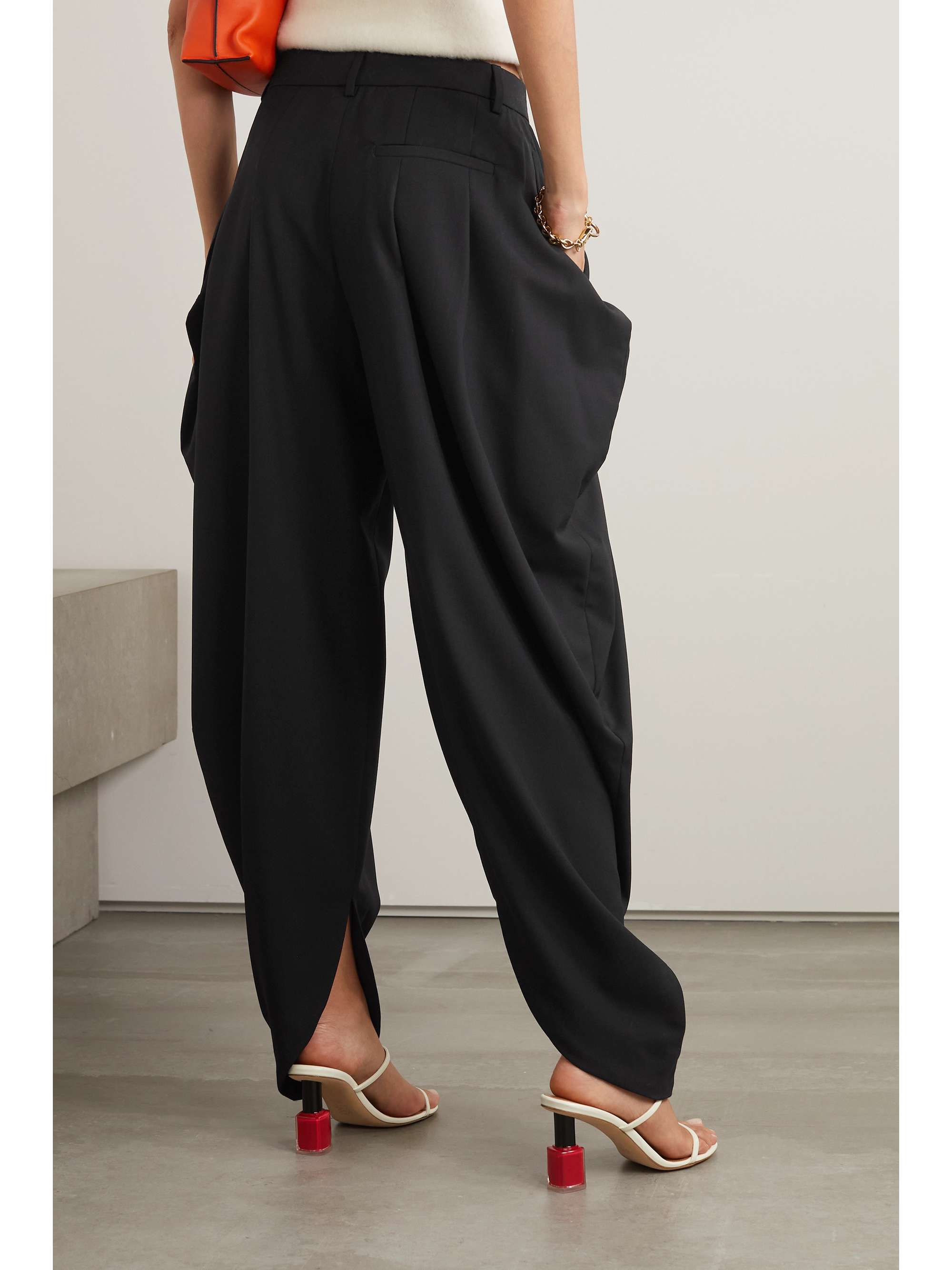 LOEWE Asymmetric grain de poudre wool tapered pants