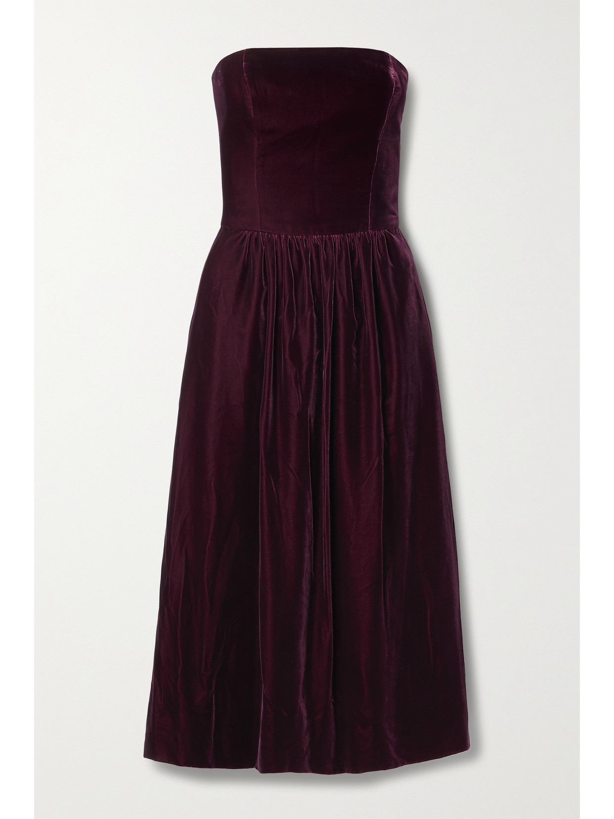 Ralph Lauren Collection Jair Strapless Velvet Midi Dress