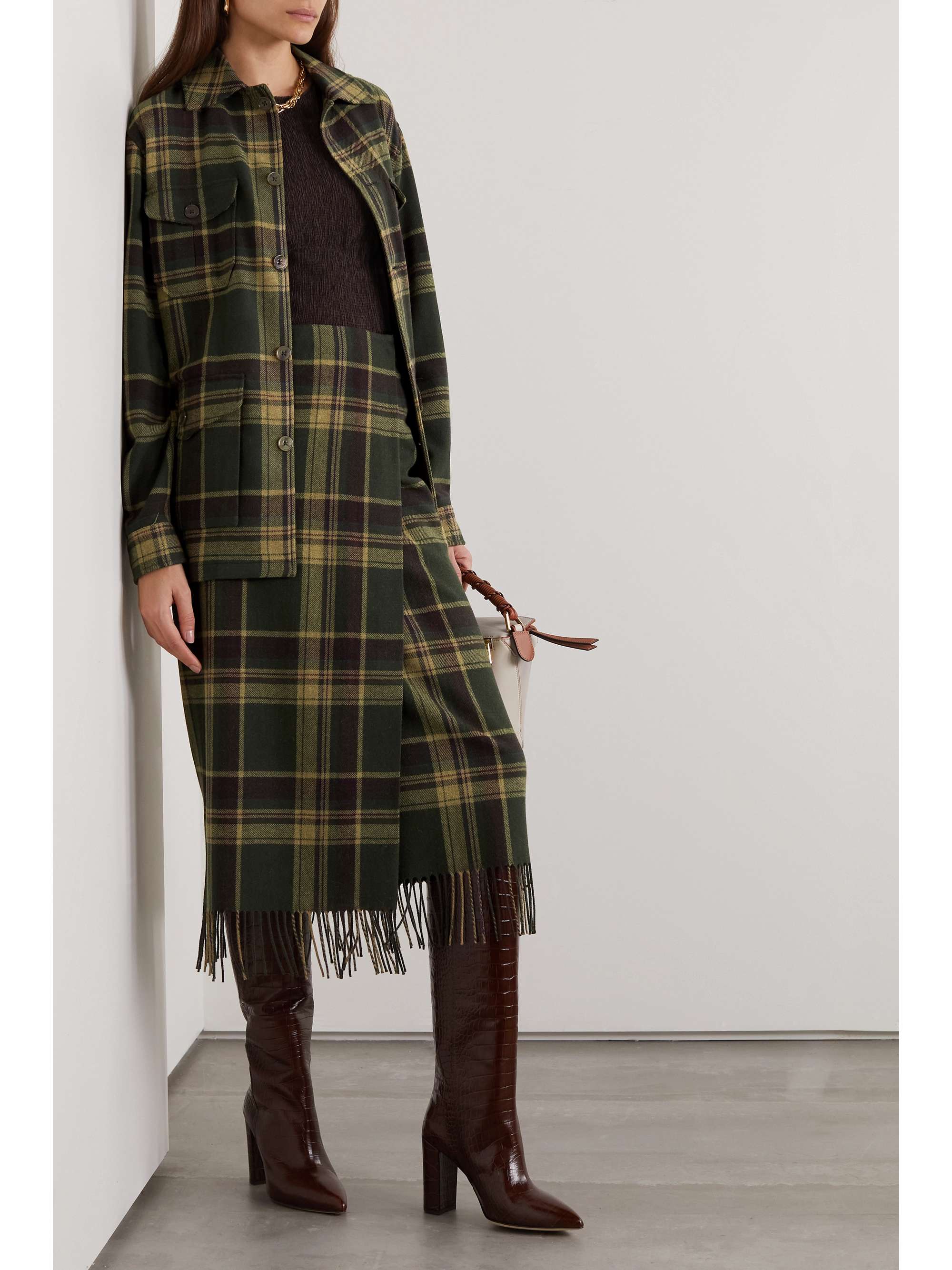 RALPH LAUREN COLLECTION Andrya checked wool-felt jacket