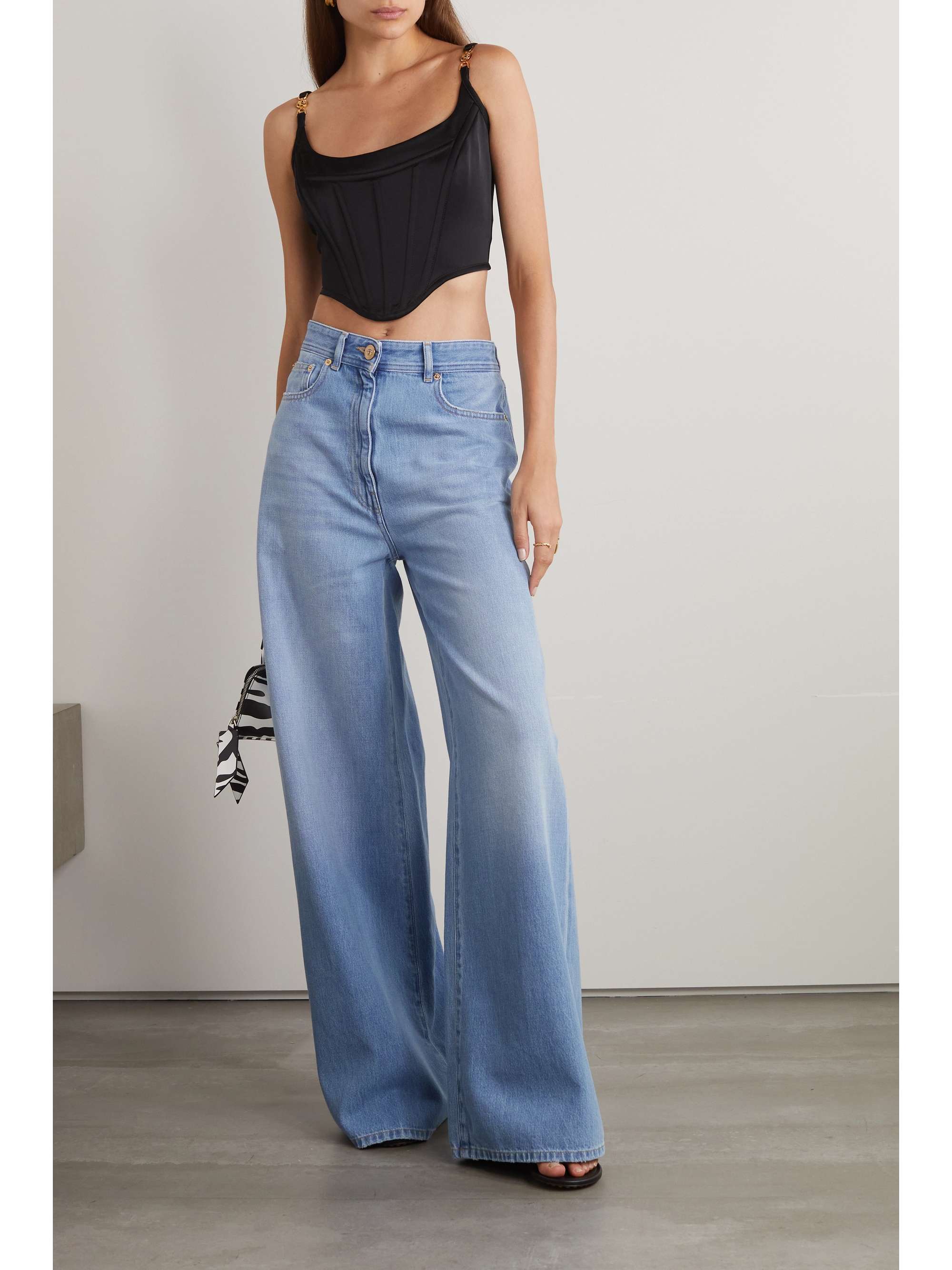 VERSACE Medusa mid-rise wide-leg jeans